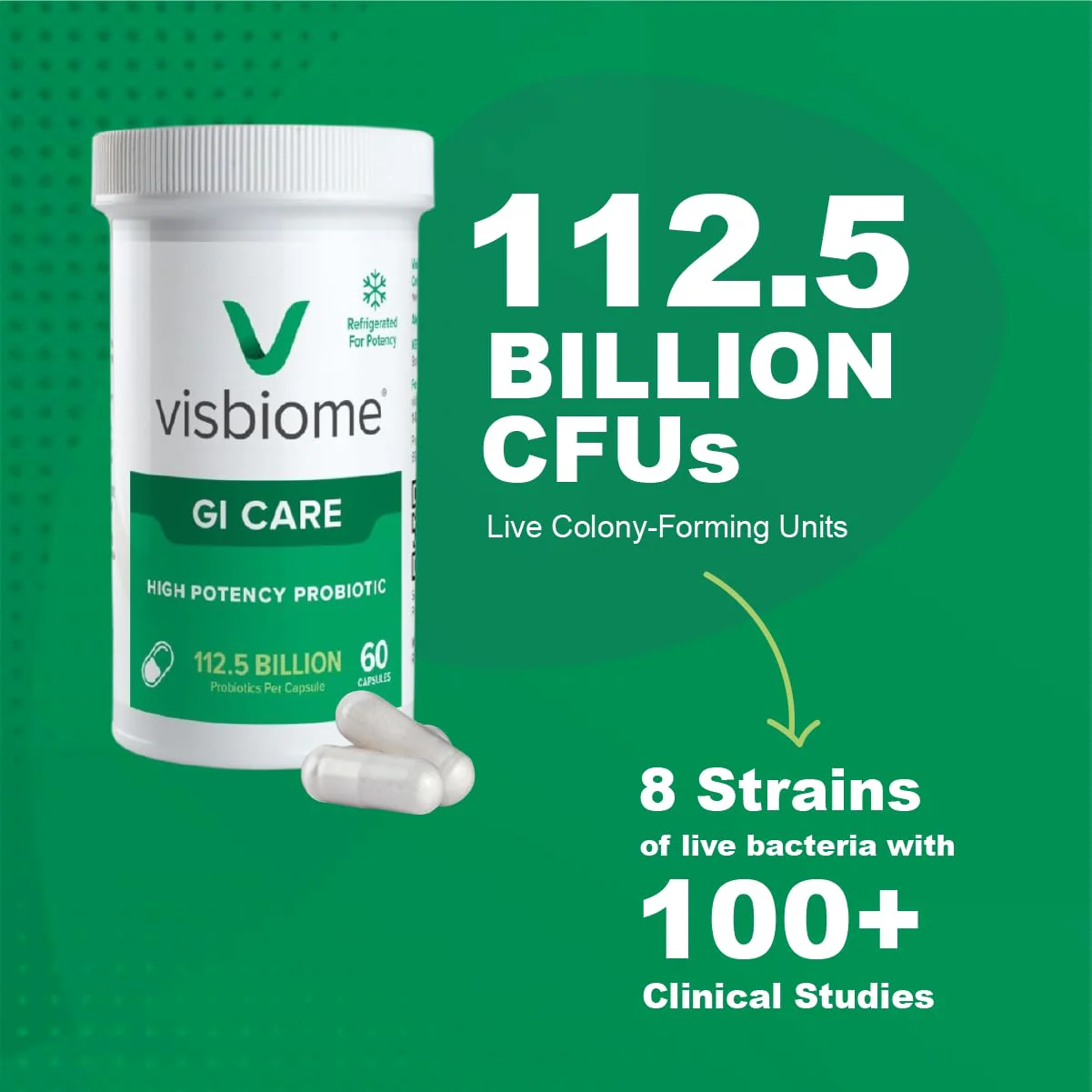 Visbiome GI Care - High Potency Probiotic (112.5B CFU) - 180 Capsules | Made in USA - Image 3