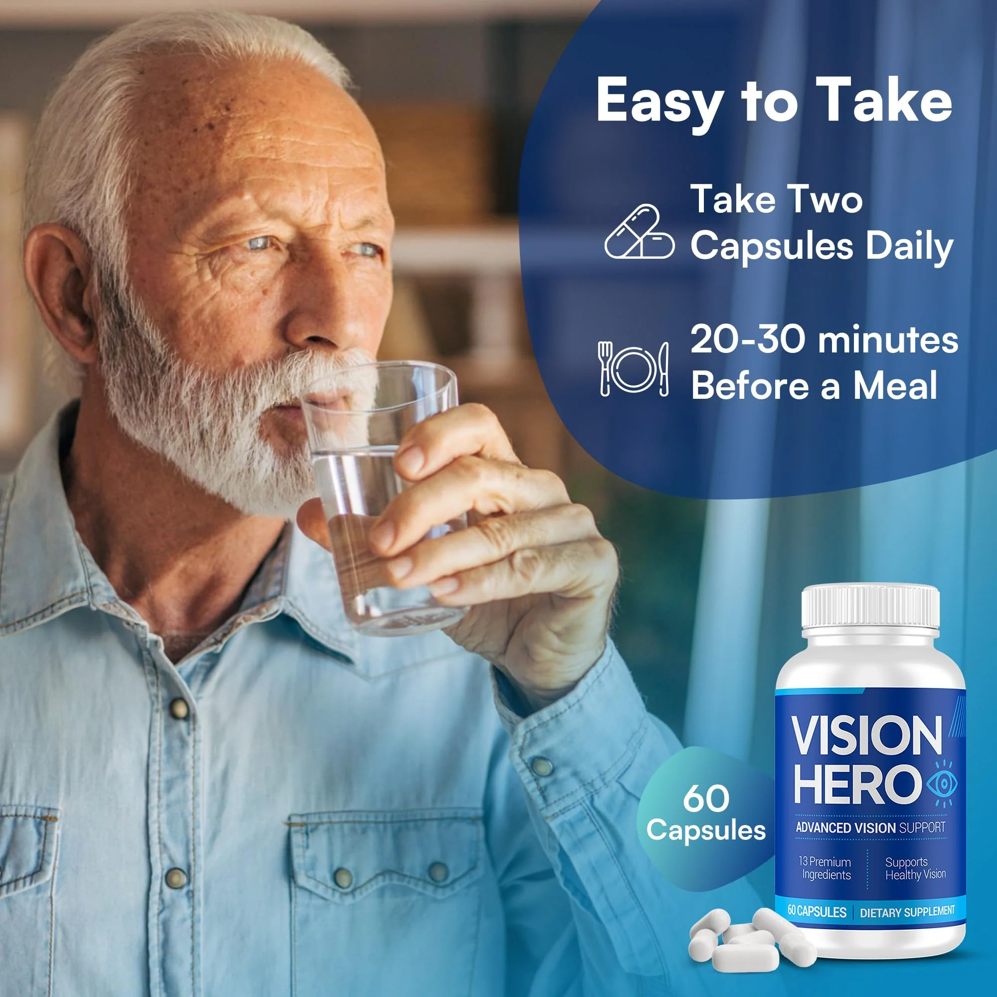 Vision Hero Advanced Vision Support - Eye Health Supplements for Adults (Pack of 2) | 60 Capsules - Image 4