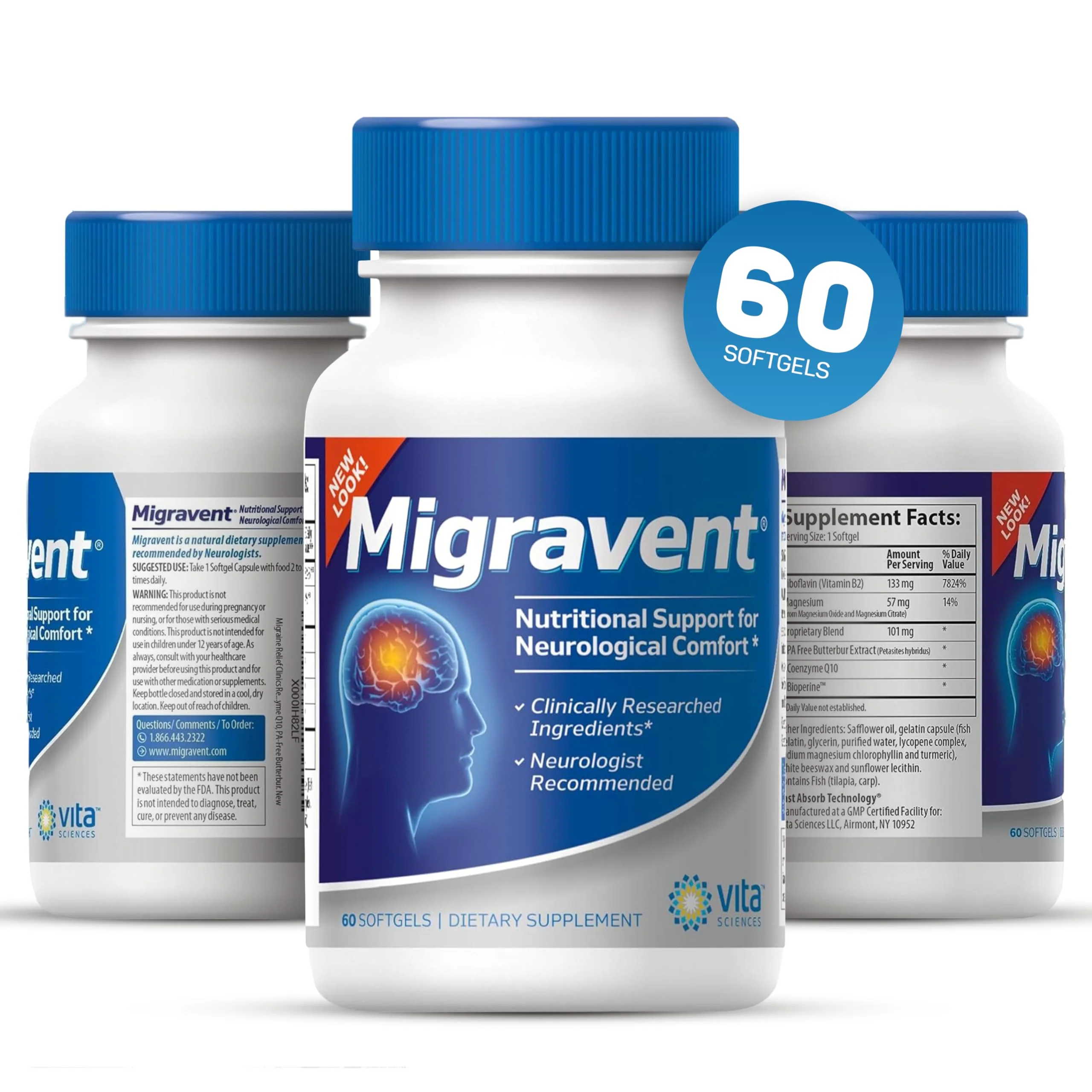 Vita Sciences Migravent – Advanced Nutritional Formula with Magnesium, CoQ10, Vitamin B2 & Butterbur for Brain & Circulatory Wellness – 60 Capsules - Image 11