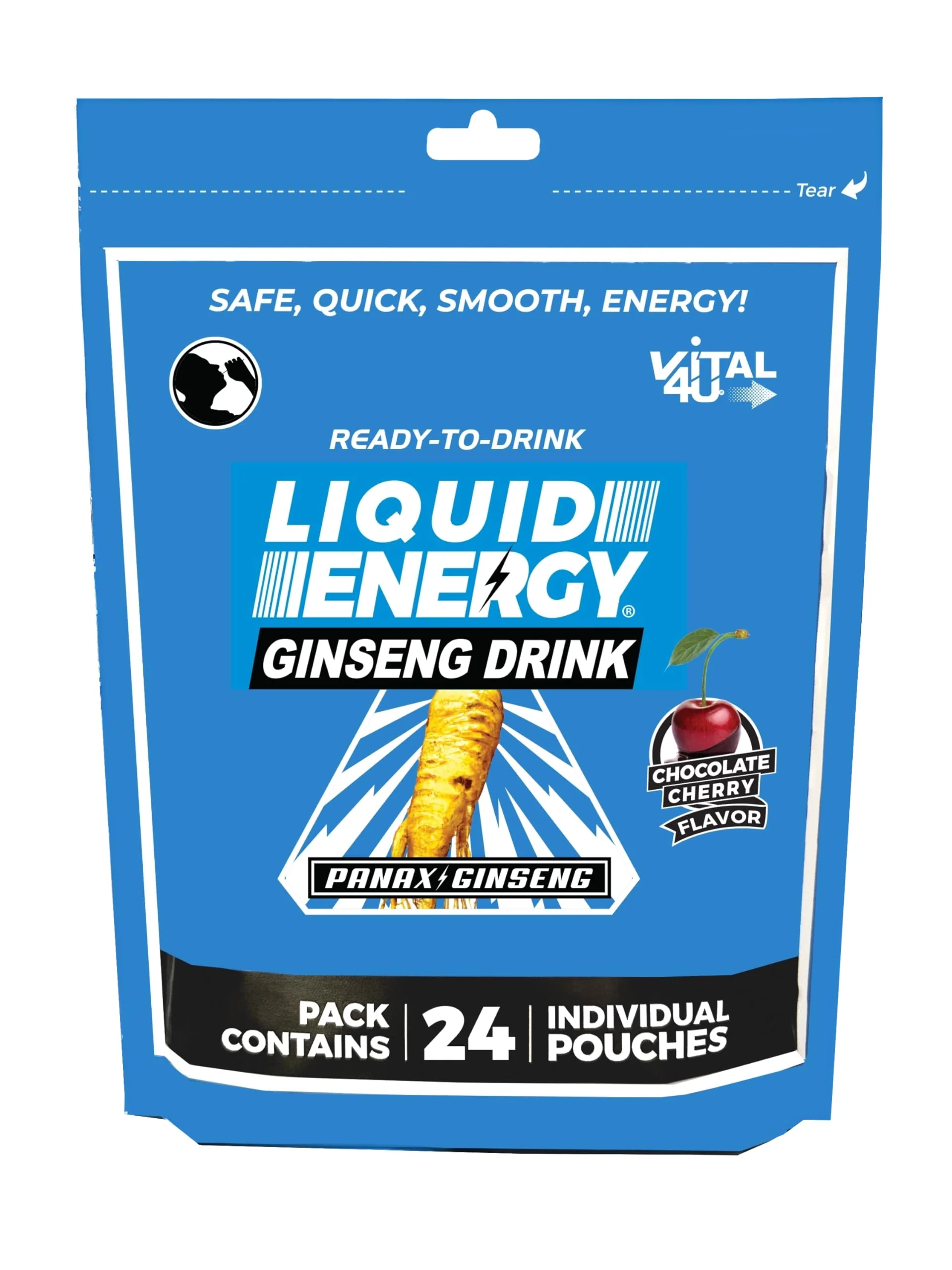 VITAL 4U® Liquid Energy Shot - Ginseng, Naturally Sweetened, Chocolate Cherry Flavor, 24 ct - Image 12