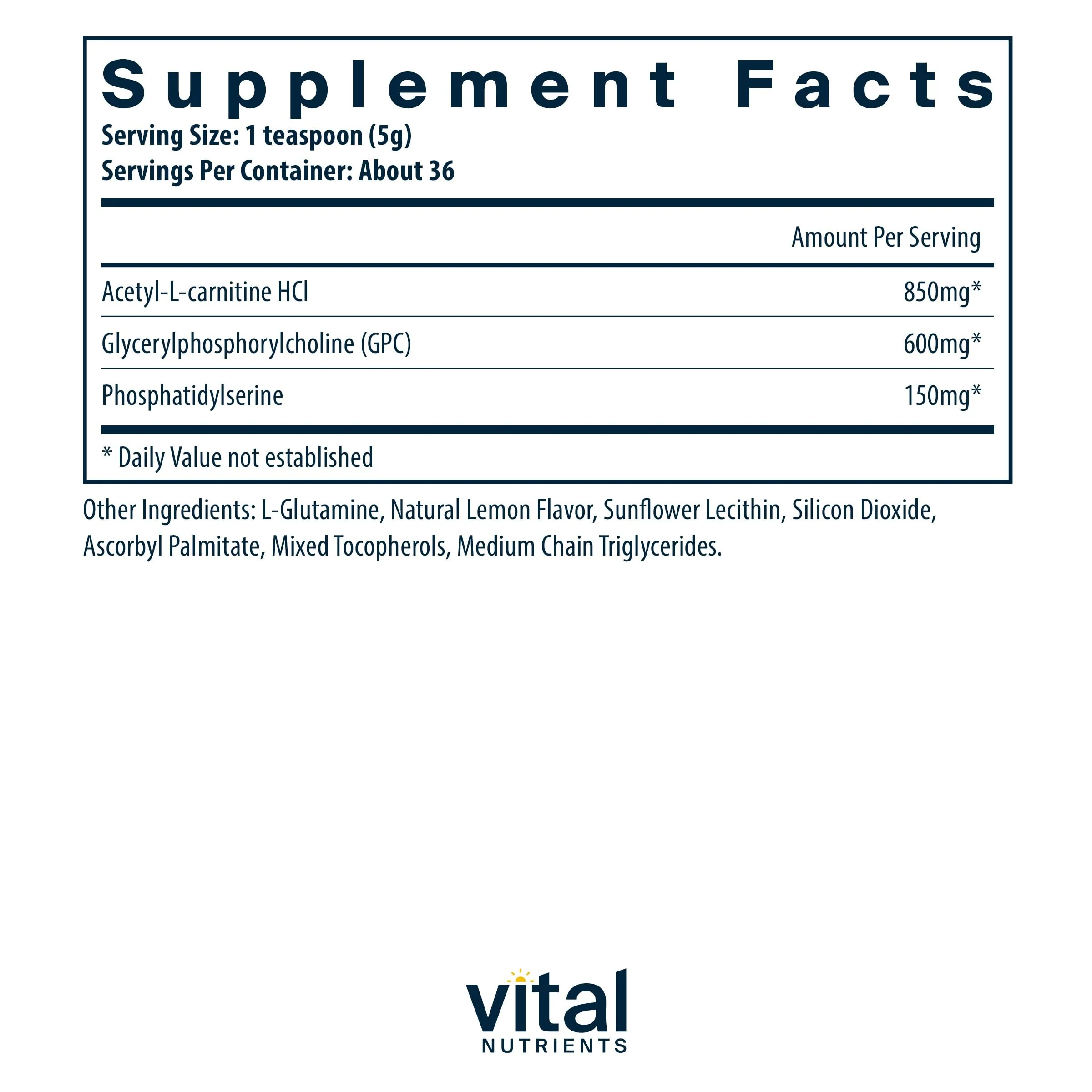 Vital Brain Powder – Nootropic with Phosphatidylserine & Acetyl-L-Carnitine | Lemon 150g - Image 8