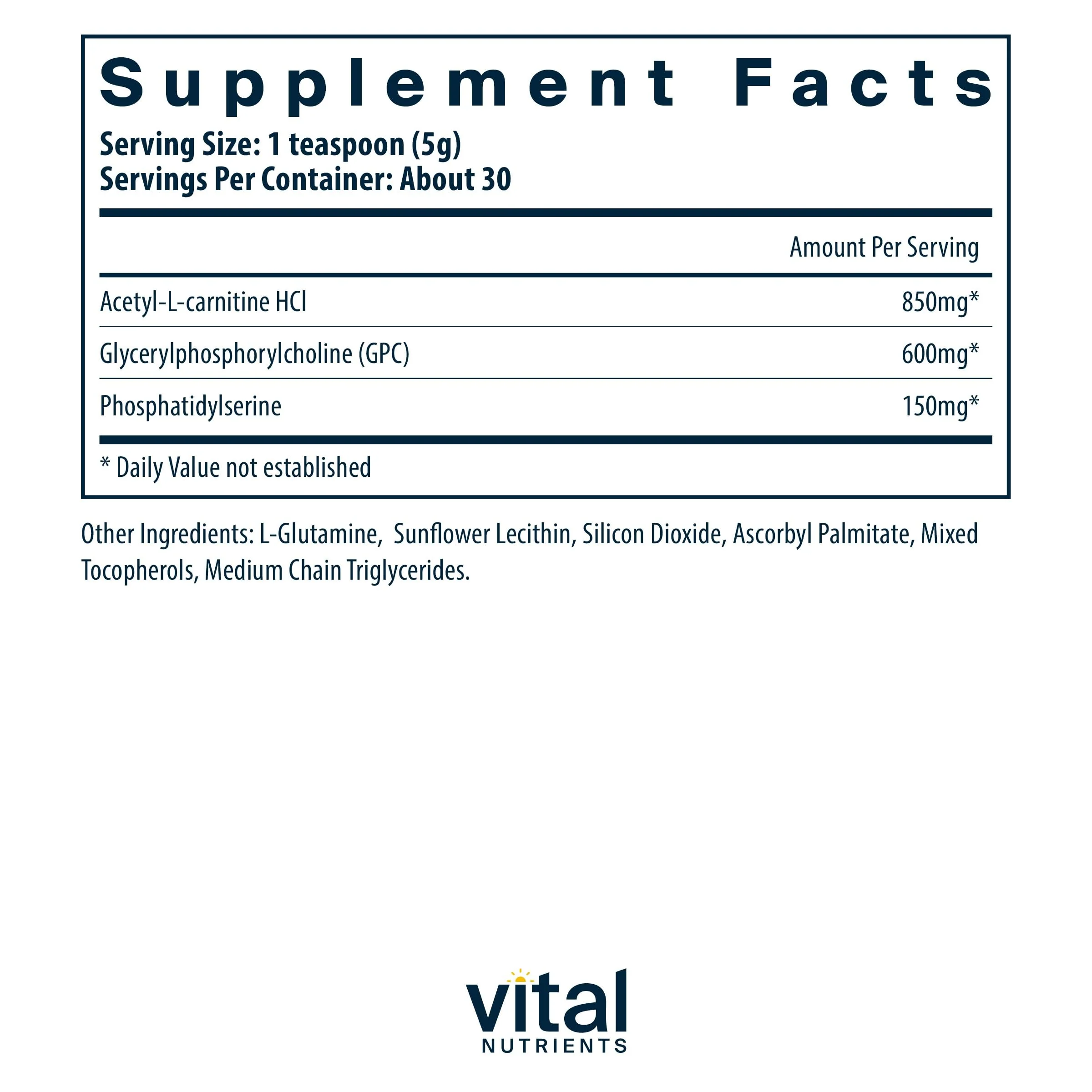 Vital Brain Powder | Vital Nutrients – Phosphatidylserine & Acetyl-L-Carnitine Nootropic - Image 2