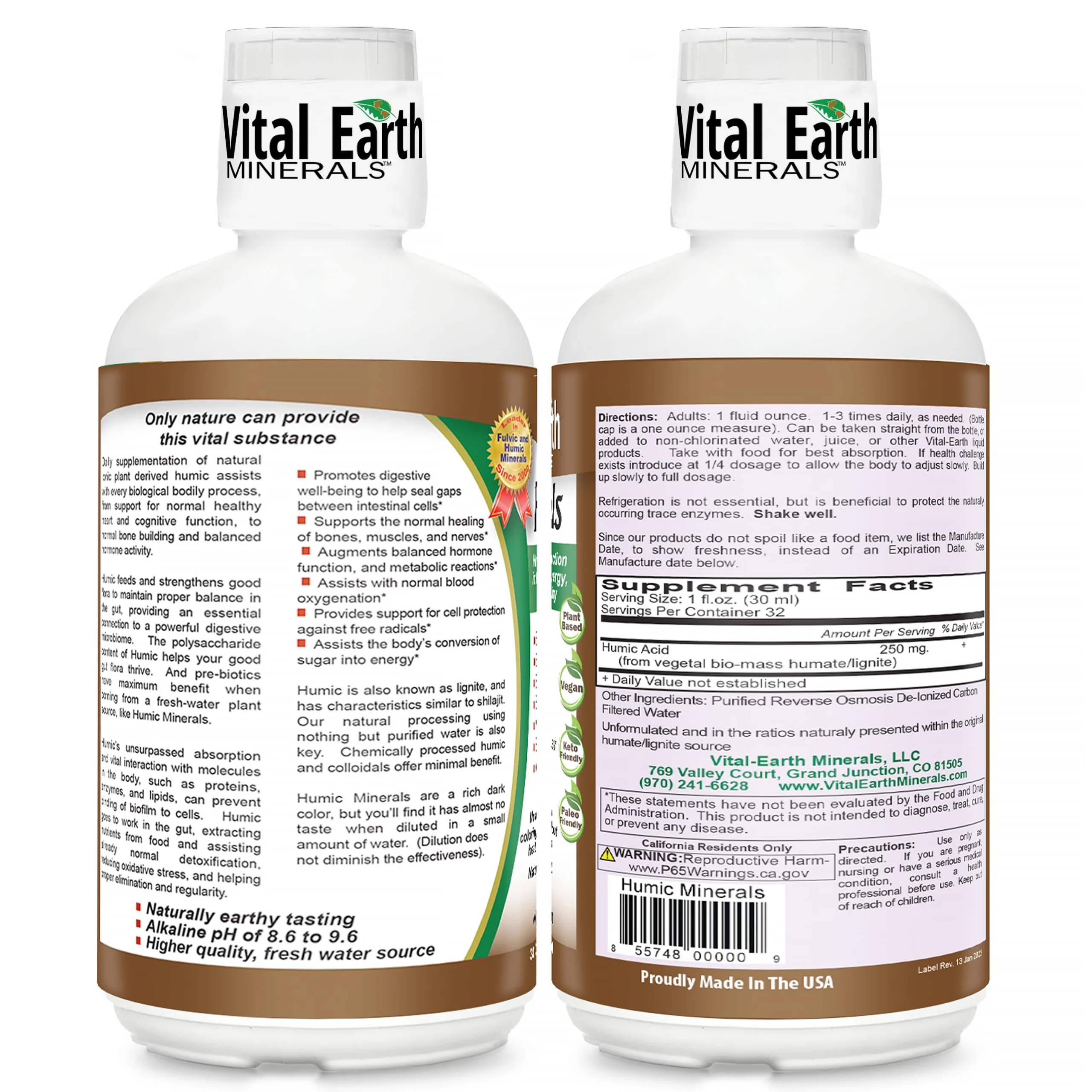 Vital Earth Minerals Humic Minerals 2-Pack – Fulvic Acid & 70+ Trace Minerals - Image 2