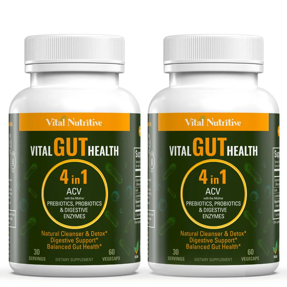 Vital Gut Health 4-in-1 Formula with ACV, Prebiotics & Probiotics | Digestive Enzymes | Vital Nutritive - Image 10