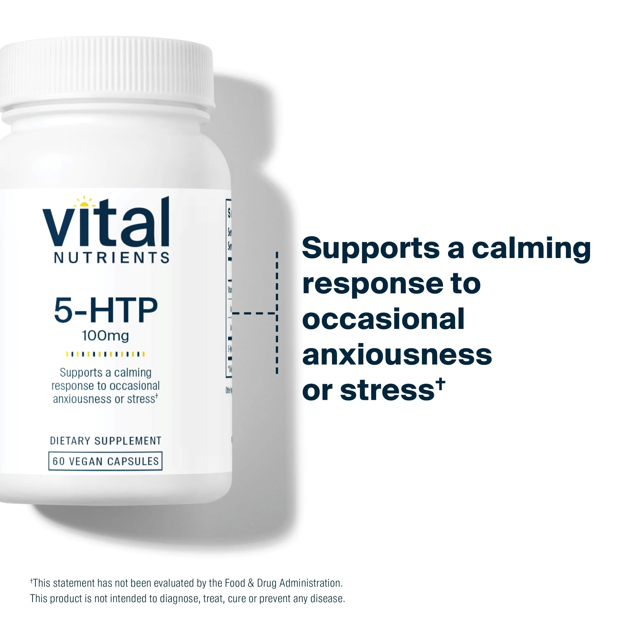 Vital Nutrients 5-HTP 100mg | Vegan Serotonin Support | Sleep & Stress | Gluten-Free & Non-GMO | 60 Capsules - Image 6