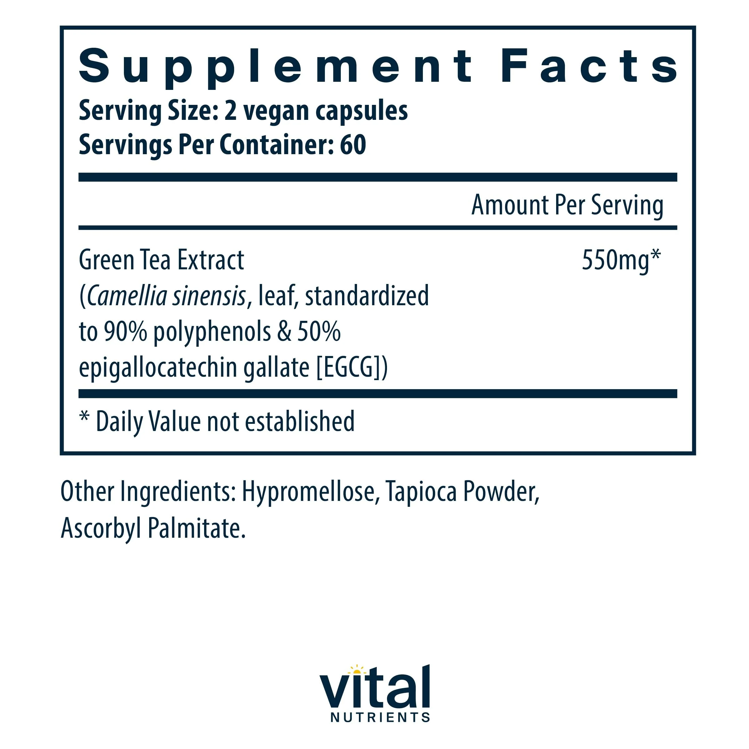 Vital Nutrients Green Tea Extract 550mg – Antioxidant for Heart & Immune Health* - Image 3