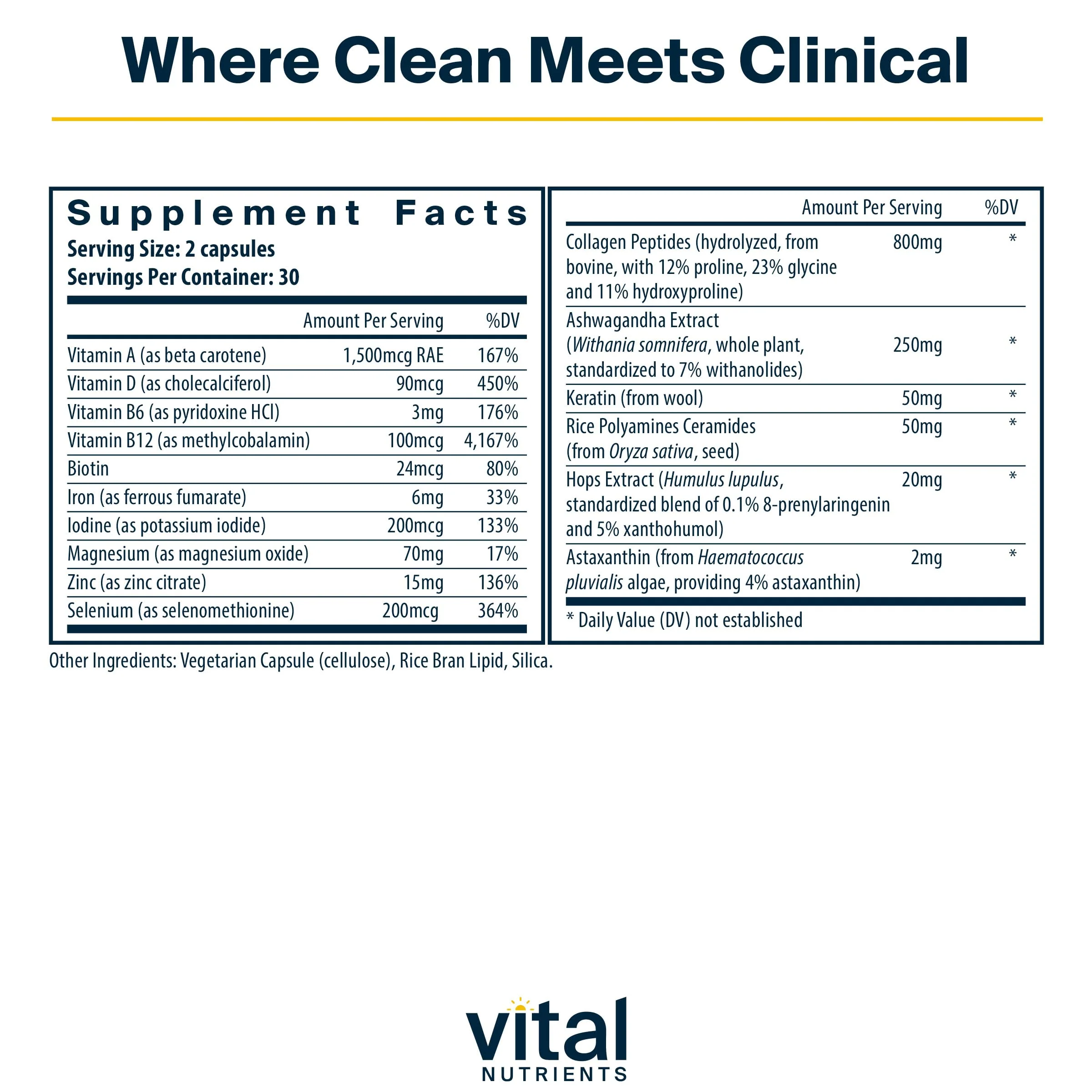 Vital Nutrients Hair Growth Vitamins Complex for Women | Fuller, Thicker Hair | 60 Count | Vegan & Gluten Free - Image 2