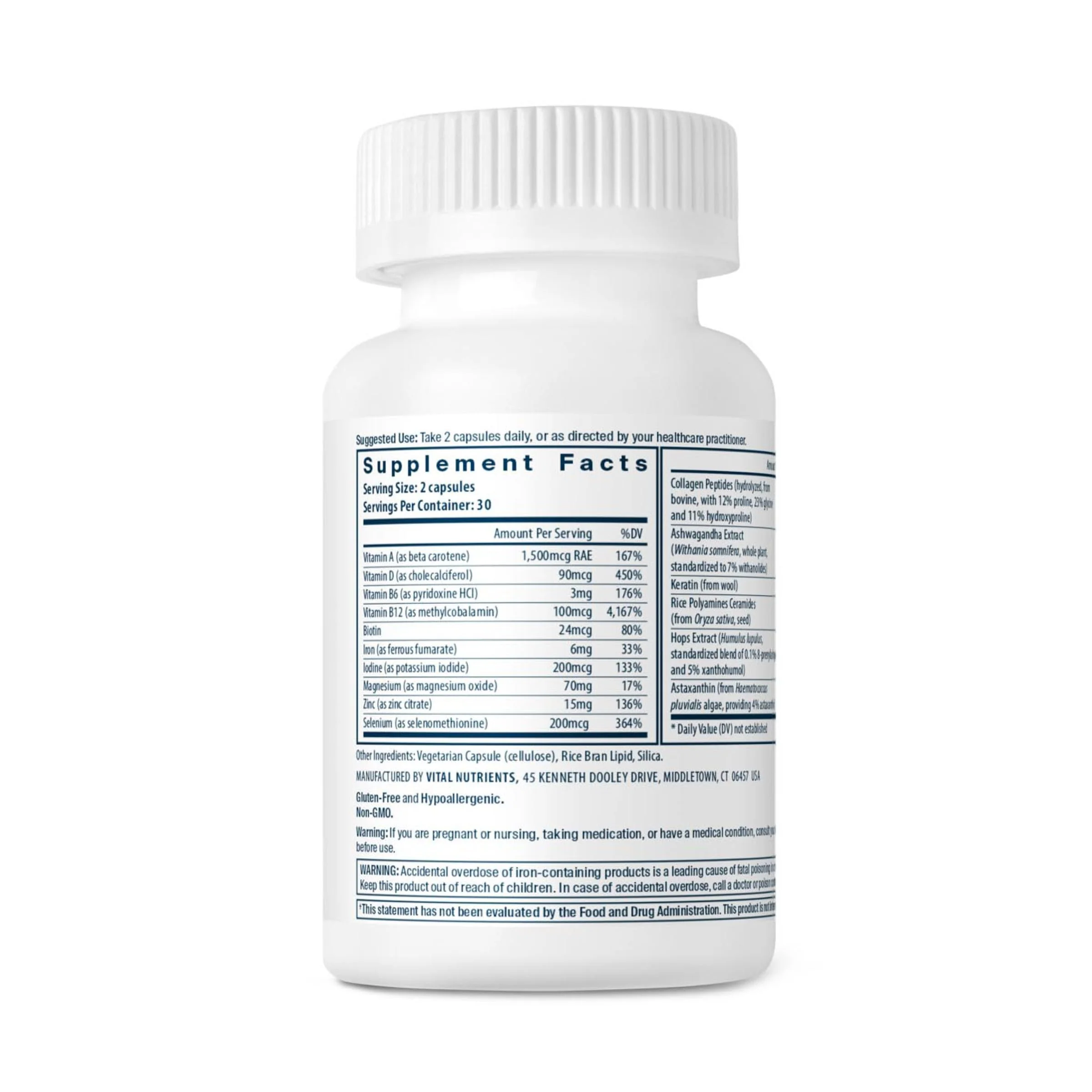 Vital Nutrients Hair Growth Vitamins Complex for Women | Fuller, Thicker Hair | 60 Count | Vegan & Gluten Free - Image 8