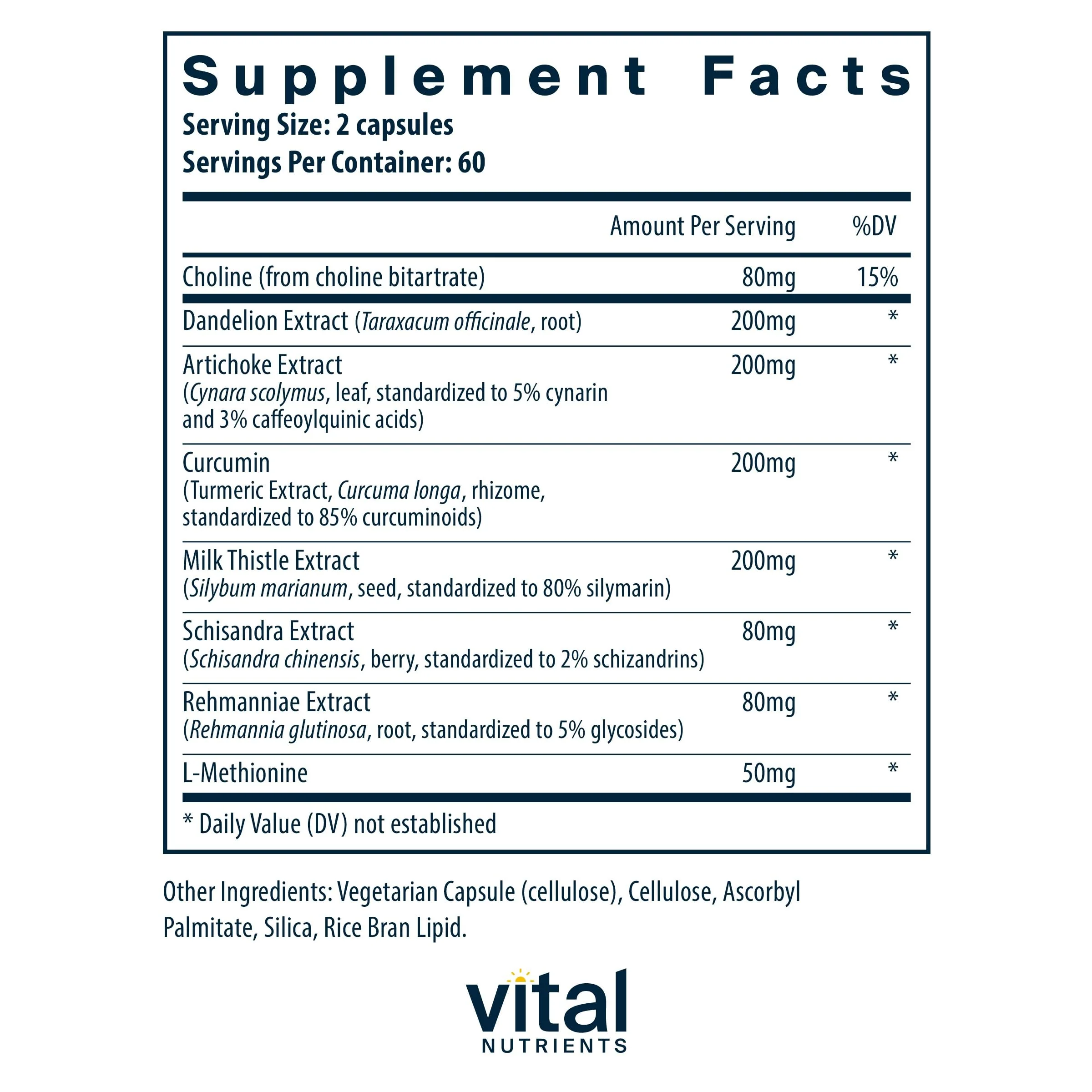Vital Nutrients Liver Support Milk Thistle & Curcumin | Vegan, Gluten-Free | 120 Capsules - Image 3