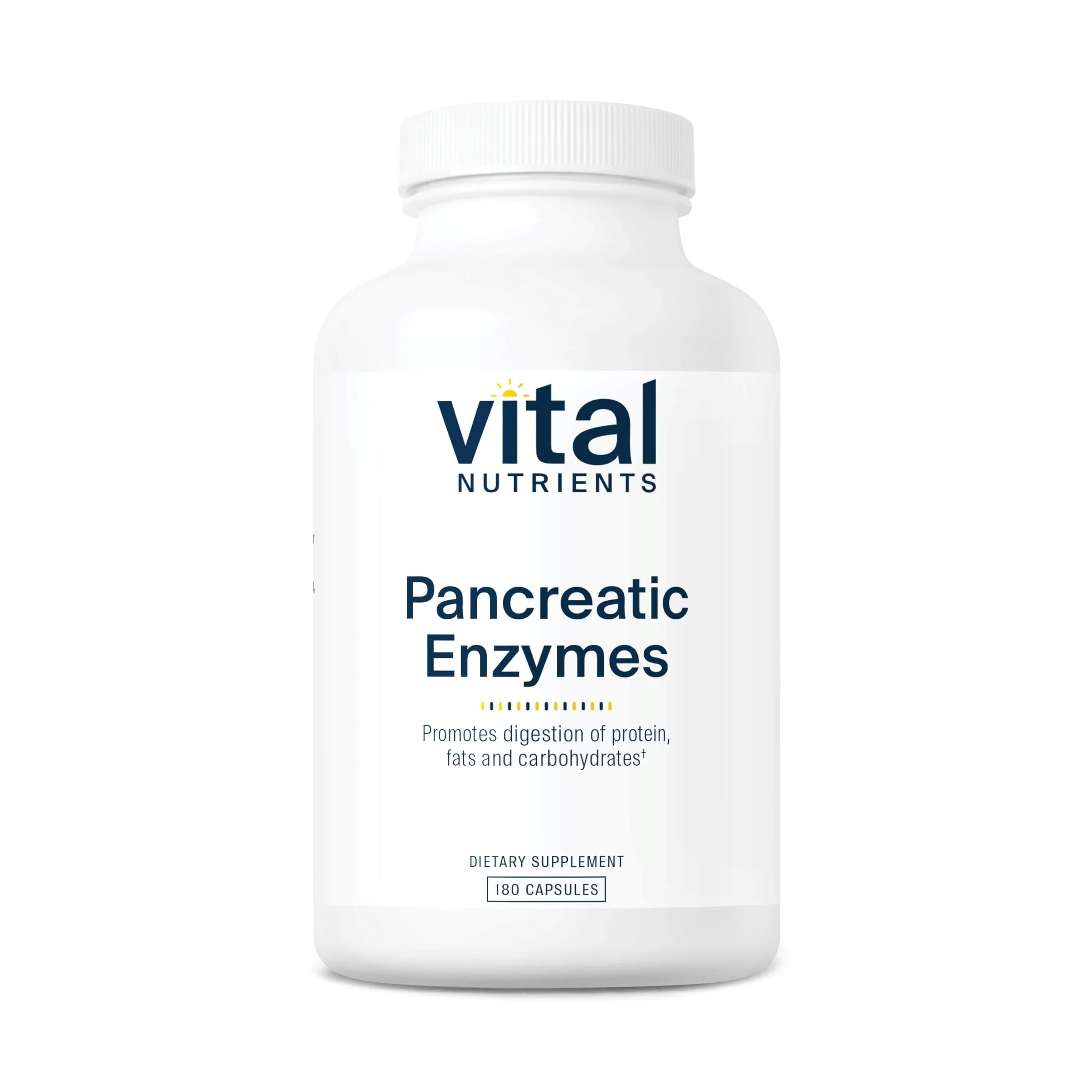 Vital Nutrients Pancreatic Enzymes 1000mg | Full-Strength Digestive Enzymes | Gluten, Dairy & Soy Free | 180 Capsules