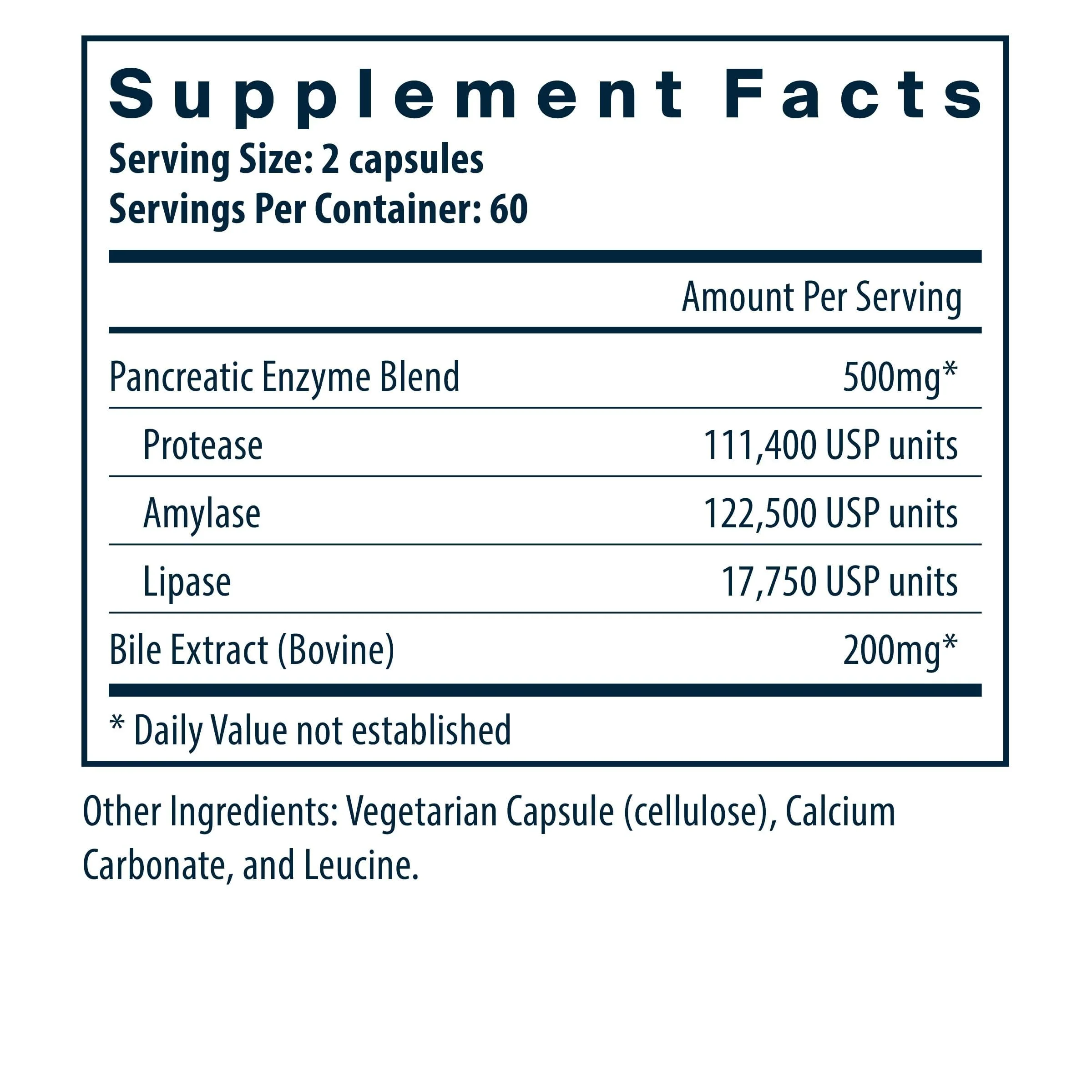 Vital Nutrients Pancreatin & Ox Bile Extract 500mg | Digestive Enzymes for Protein, Fat & Carbs | Gluten Free | 120 Capsules - Image 8