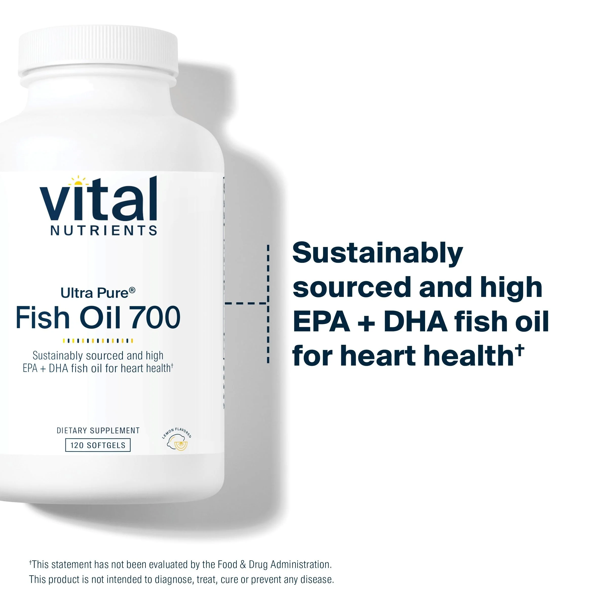 Vital Nutrients Ultra Pure Fish Oil 700 | High EPA & DHA, Lemon Flavor | 120 Softgels - Image 4