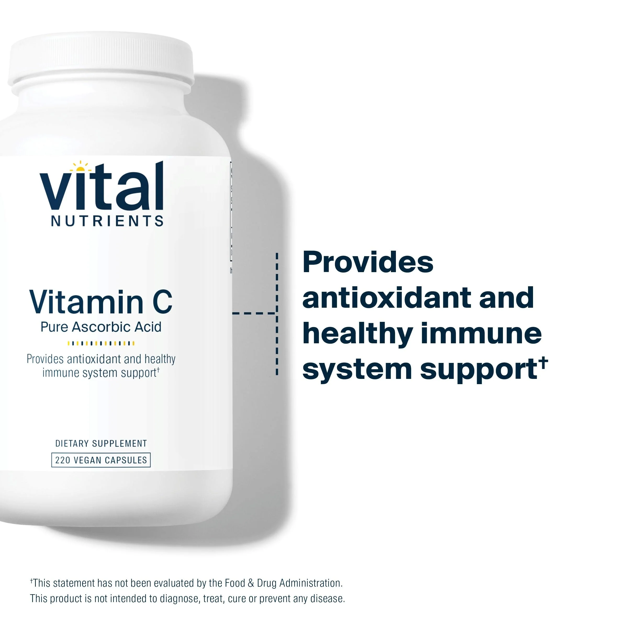 Vital Nutrients Vitamin C 1000mg | Pure Ascorbic Acid, Vegan Antioxidant for Immune Support & Iron Absorption | Gluten Free | Non-GMO | 220 Capsules - Image 6