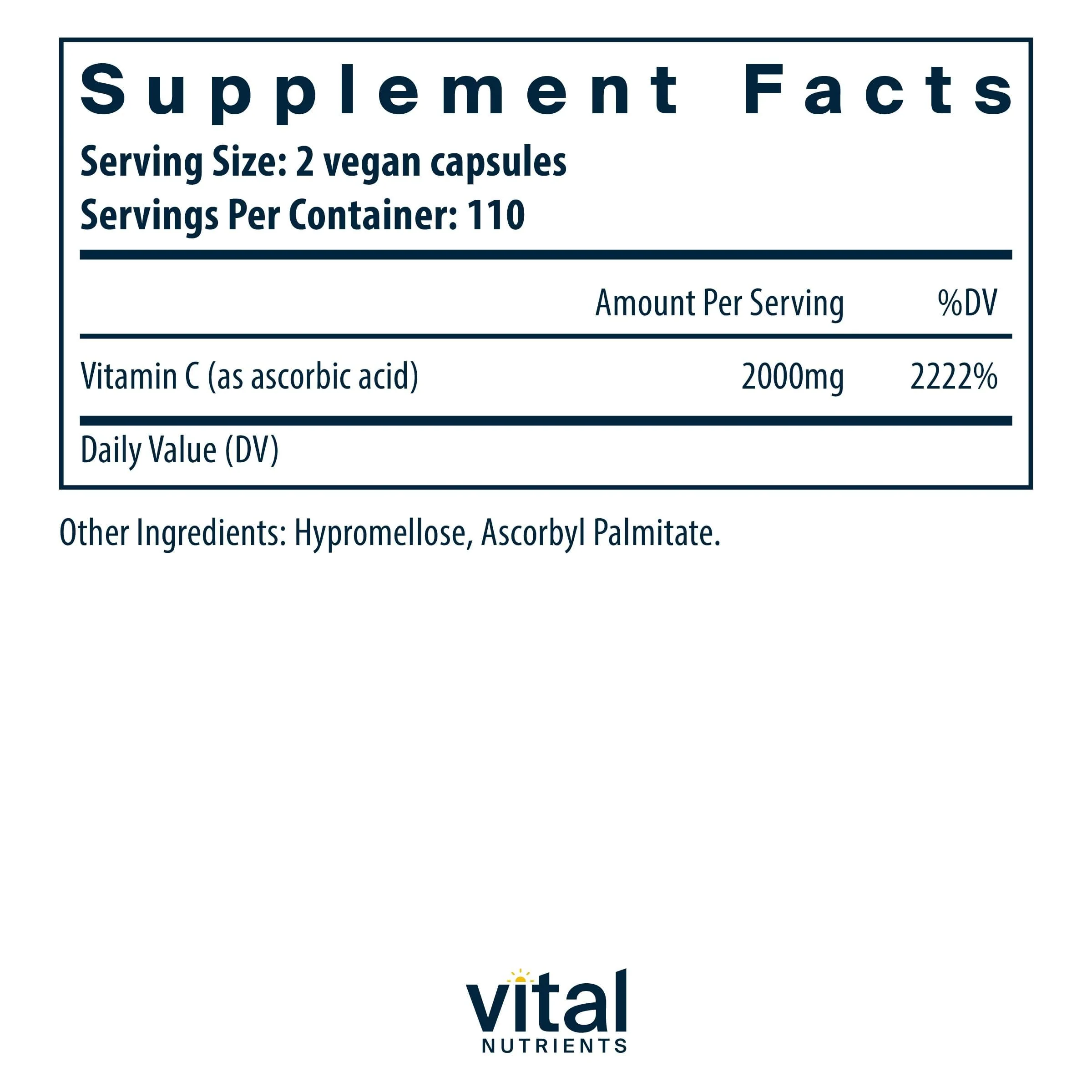 Vital Nutrients Vitamin C 1000mg | Pure Ascorbic Acid, Vegan Antioxidant for Immune Support & Iron Absorption | Gluten Free | Non-GMO | 220 Capsules - Image 8