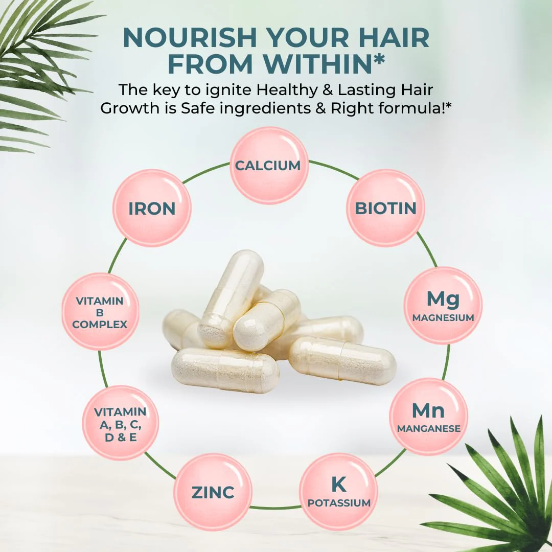 VITAL NUTRITIVE Vital Hair Complex – Biotin & Vitamin B Hair Vitamins for Women & Men (Hormone-Free, Gluten-Free) - Image 4