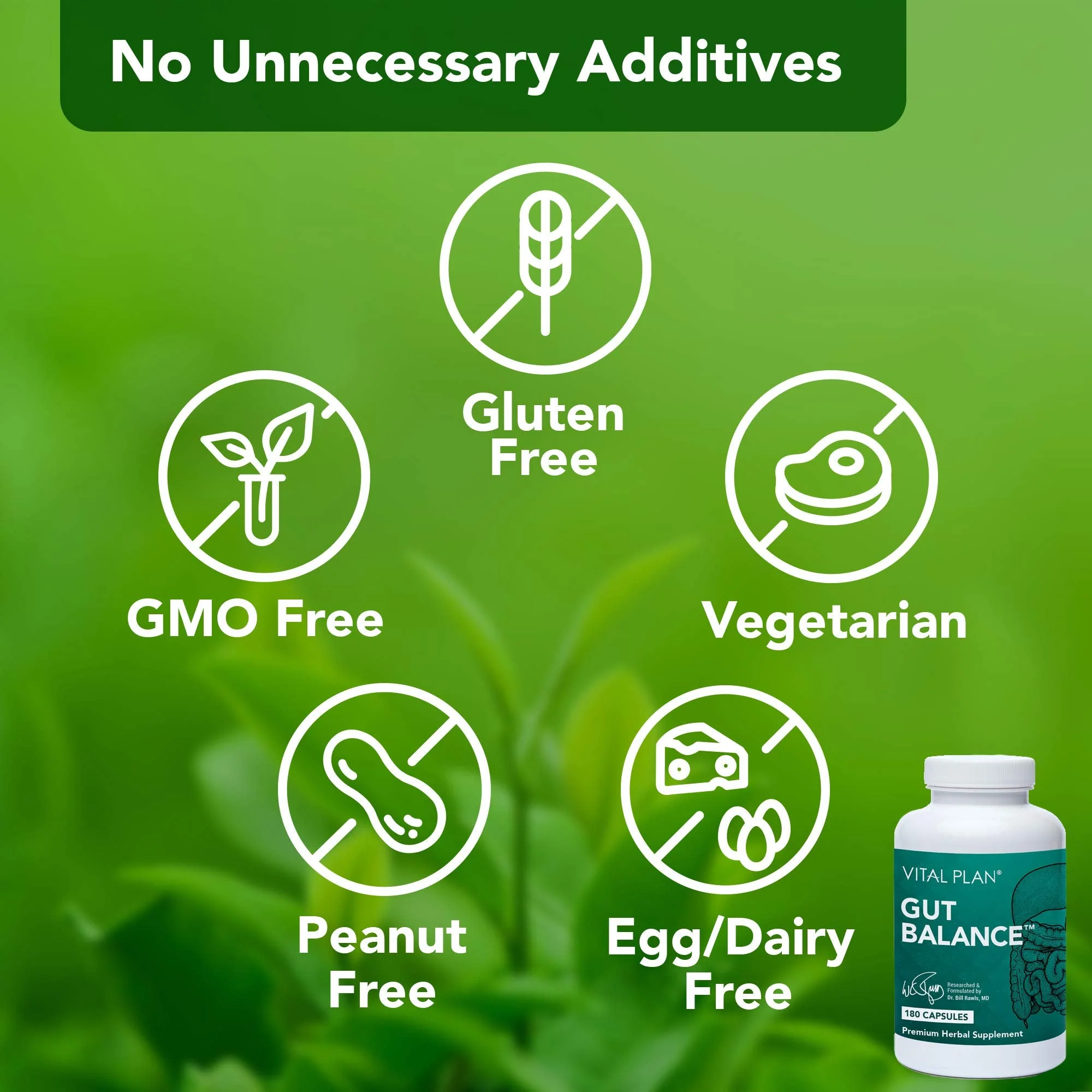 Vital Plan Gut Balance Supplement by Dr. Bill Rawls – Digestive Health Support (180 Capsules) - Image 3