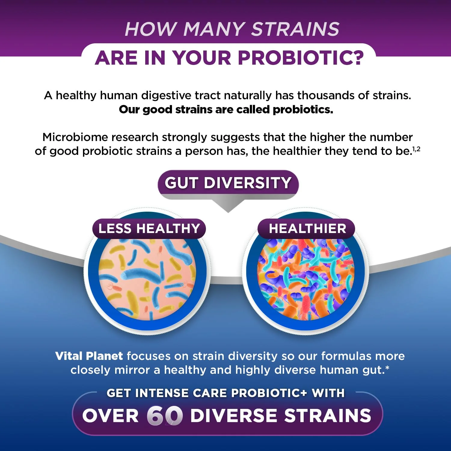 Vital Planet Intense Care Brain & Mood Probiotics – 65B CFU, 67 Strains, 30 Ct - Image 4