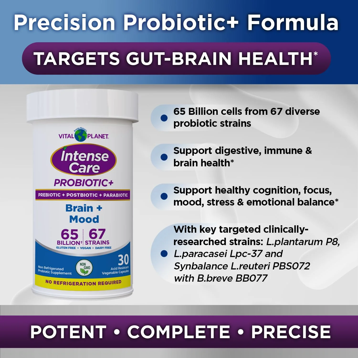 Vital Planet Intense Care Brain & Mood Probiotics – 65B CFU, 67 Strains, 30 Ct - Image 6