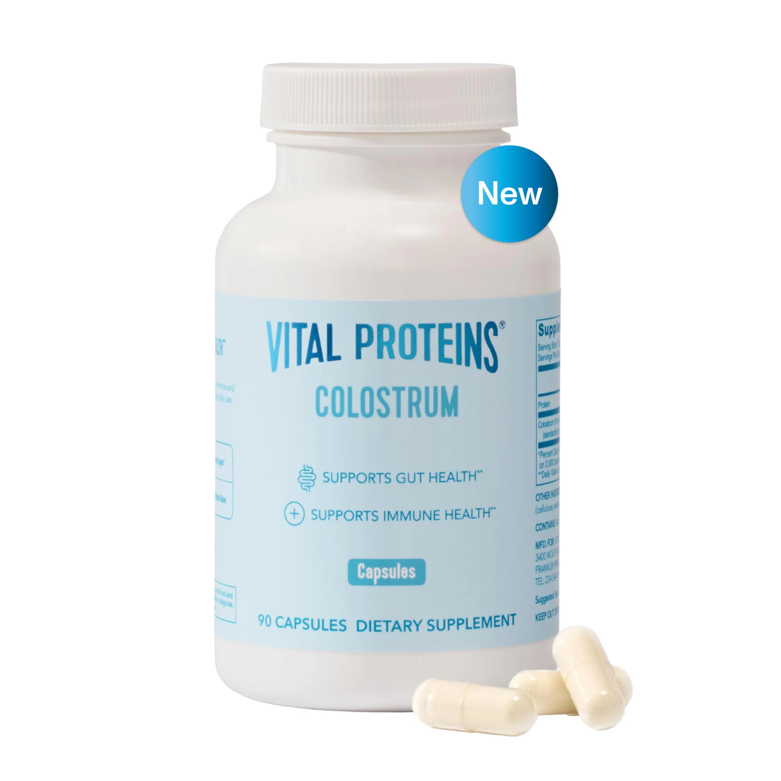 Vital Proteins Bovine Colostrum Capsules - Unflavored, 90 Count | 40% IgG for Gut & Immune Support - Image 9
