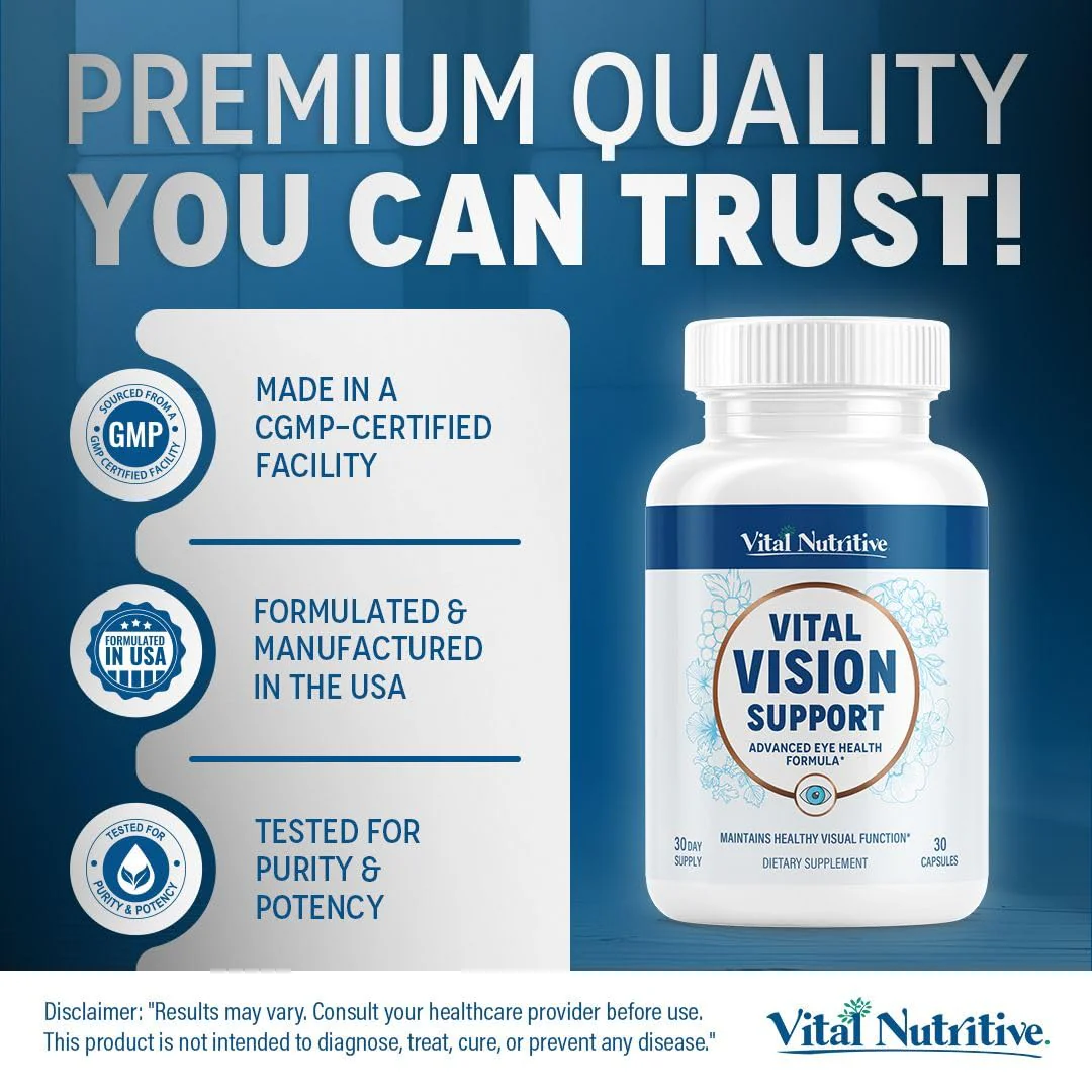 Vital Vision Support – Eye Health Supplement by Vital Nutritive with Vitamin A, Lutein & Antioxidants – 30-Day Serving - Image 15
