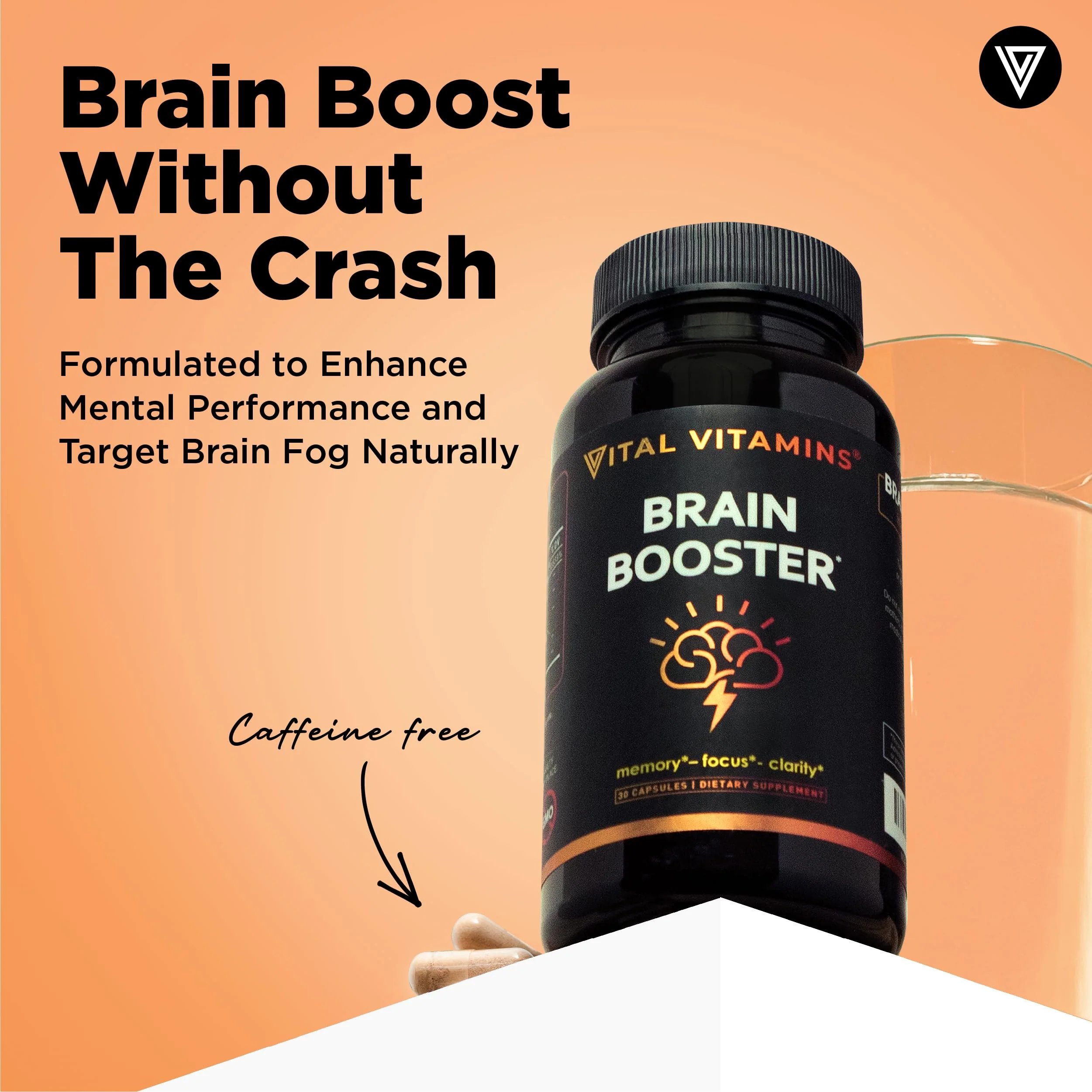 Vital Vitamins Brain Booster (3-Pack) – Memory & Focus Nootropic with Ginkgo, Rhodiola, B12 – Caffeine-Free, 90-Day Supply - Image 2