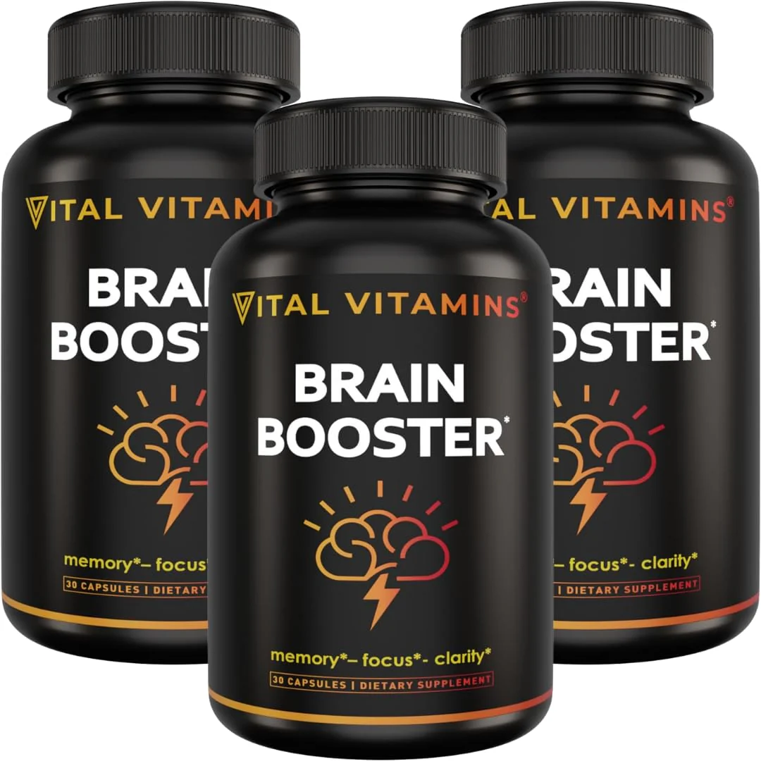 Vital Vitamins Brain Booster (3-Pack) – Memory & Focus Nootropic with Ginkgo, Rhodiola, B12 – Caffeine-Free, 90-Day Supply - Image 8