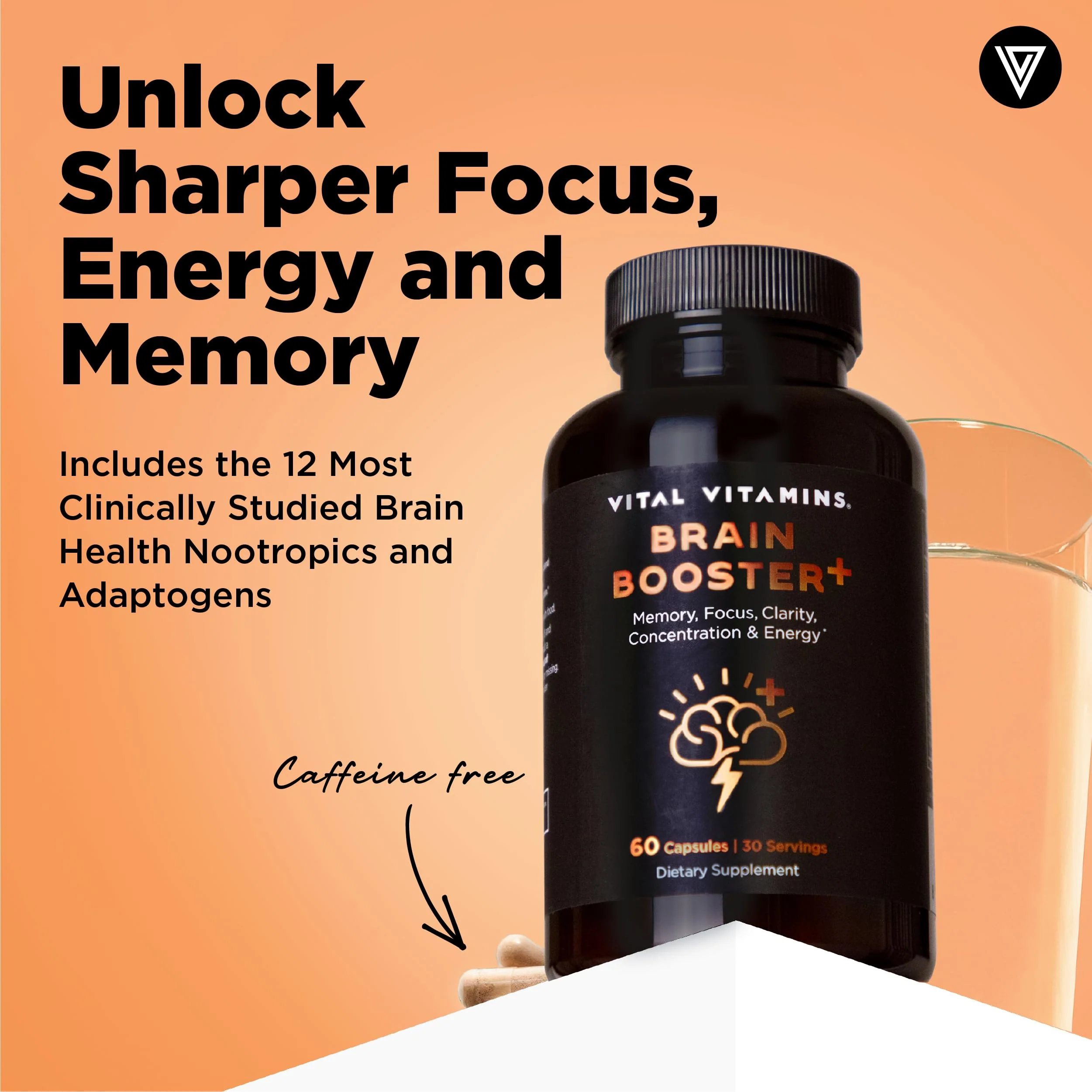 Vital Vitamins Nootropic Brain Supplement Plus – Memory & Focus (Lion's Mane) 60 Caps - Image 2