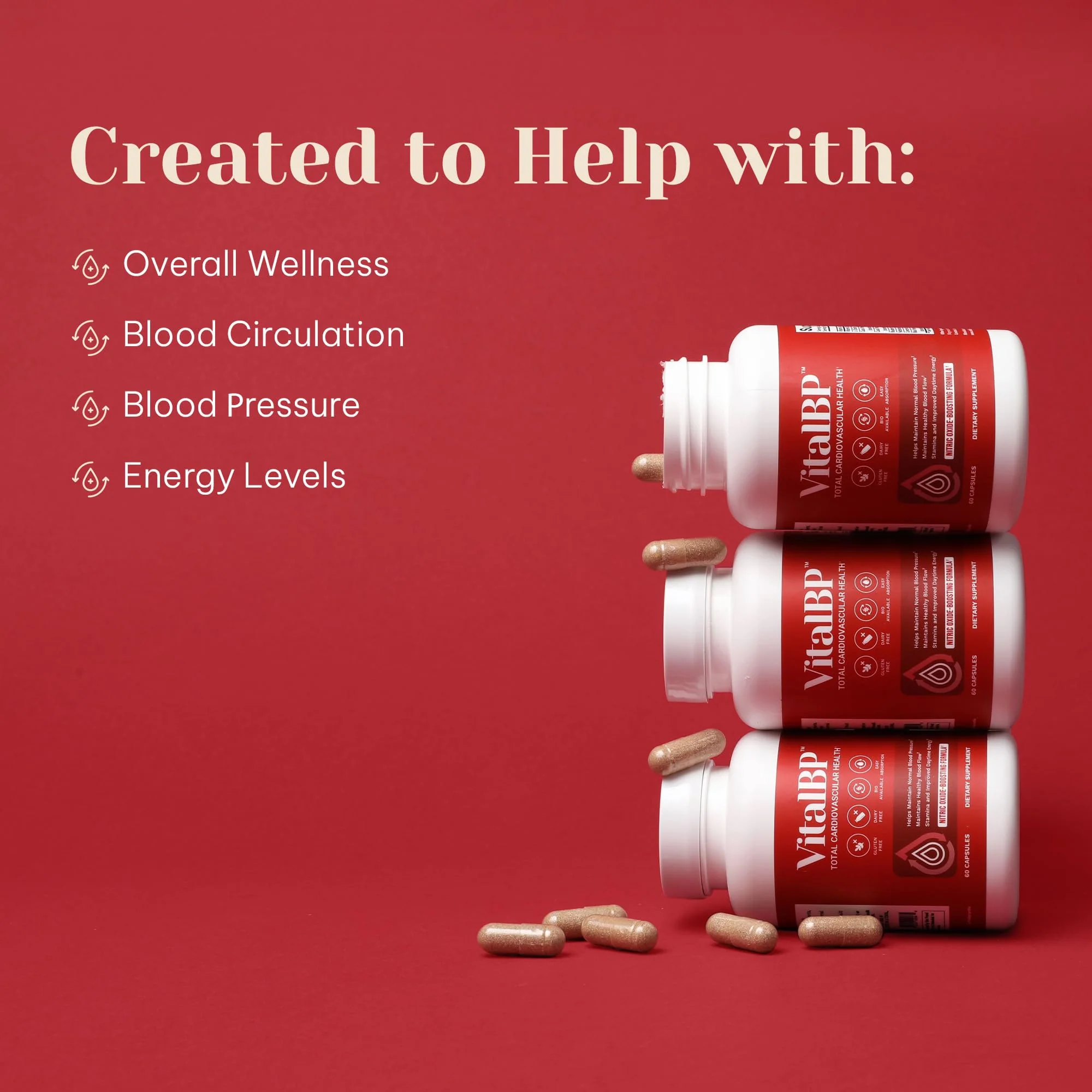 VitalBP - Support for Normal Blood Pressure & Healthy Blood Flow | CoQ10, L-Citrulline, K2 & D3 - 60 Capsules - Image 4