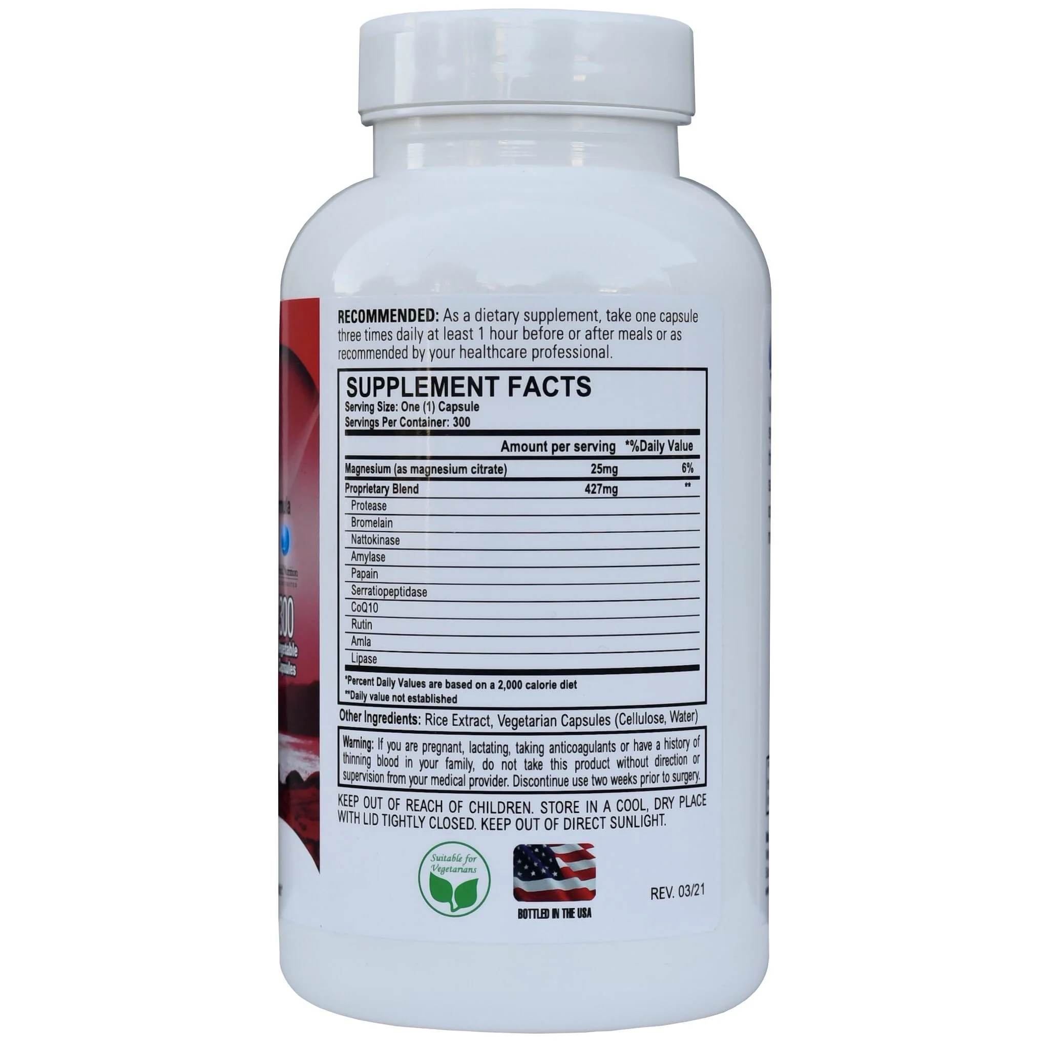 VITÄLZYM Cardio Proteolytic Systemic Enzymes – Serrapeptase, Nattokinase & CoQ10 (300 Capsules) - Image 2