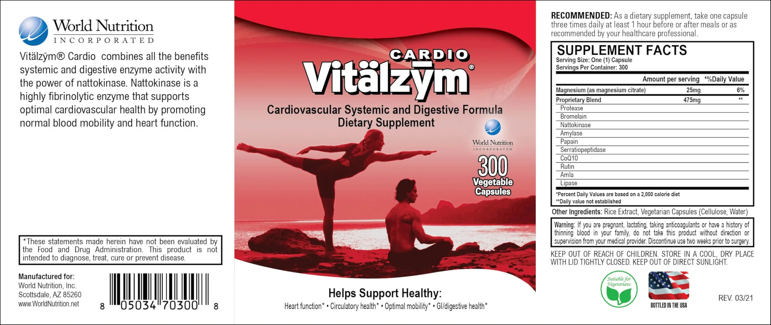 VITÄLZYM Cardio Proteolytic Systemic Enzymes – Serrapeptase, Nattokinase & CoQ10 (300 Capsules) - Image 3