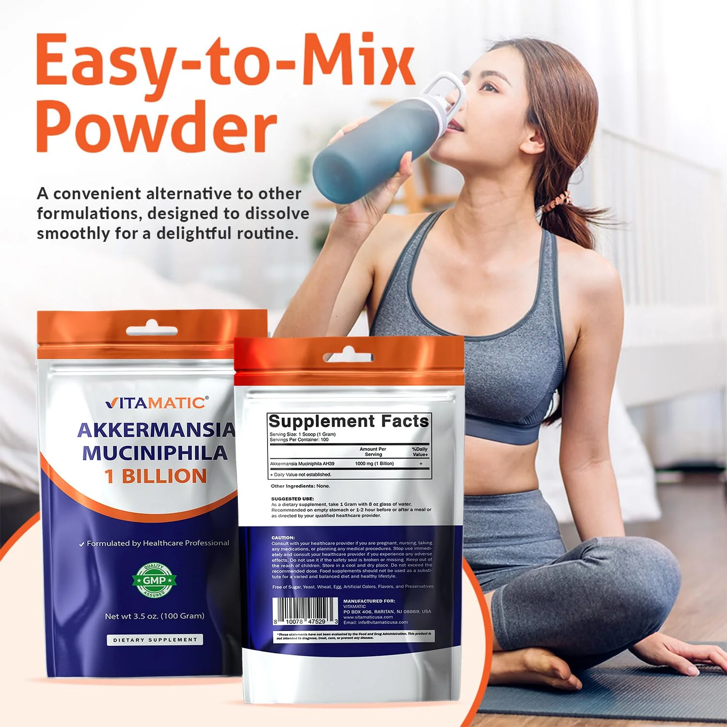 Vitamatic Akkermansia Muciniphila Gut Health - 100 g Powder - Image 3