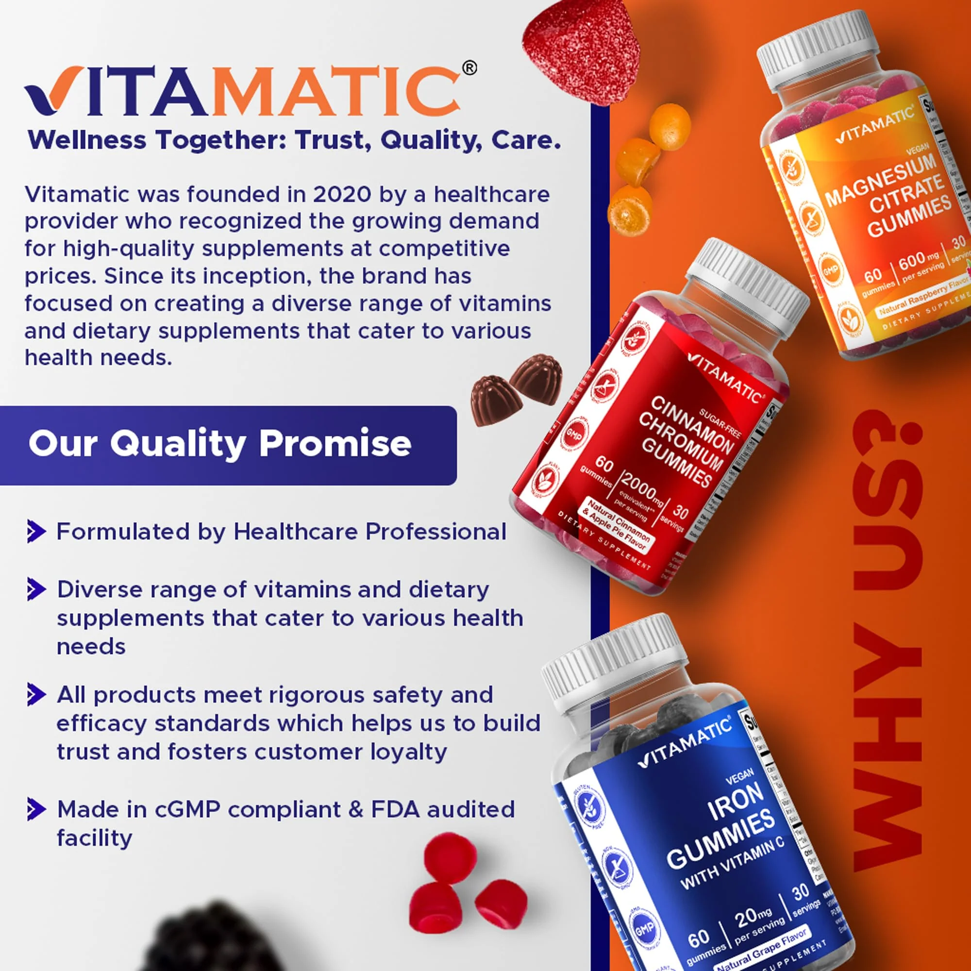 Vitamatic Magnesium Gummies 600mg per Serving – 60 Vegan Gummies – Relaxation, Muscle, Bone & Energy Support – 3 Pack - Image 7