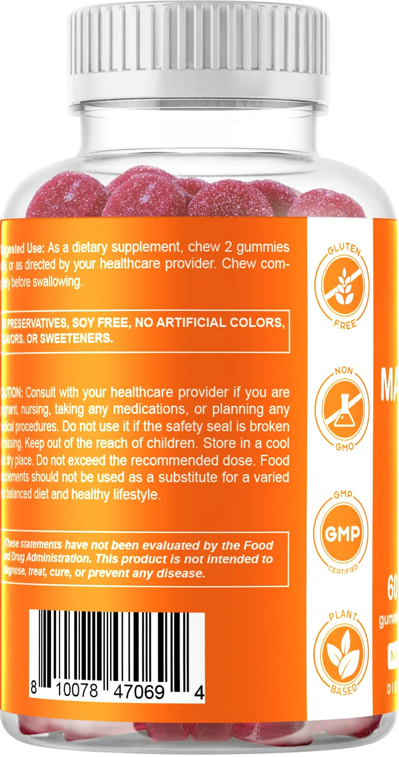 Vitamatic Magnesium Gummies 600mg per Serving – 60 Vegan Gummies – Relaxation, Muscle, Bone & Energy Support – 3 Pack - Image 9