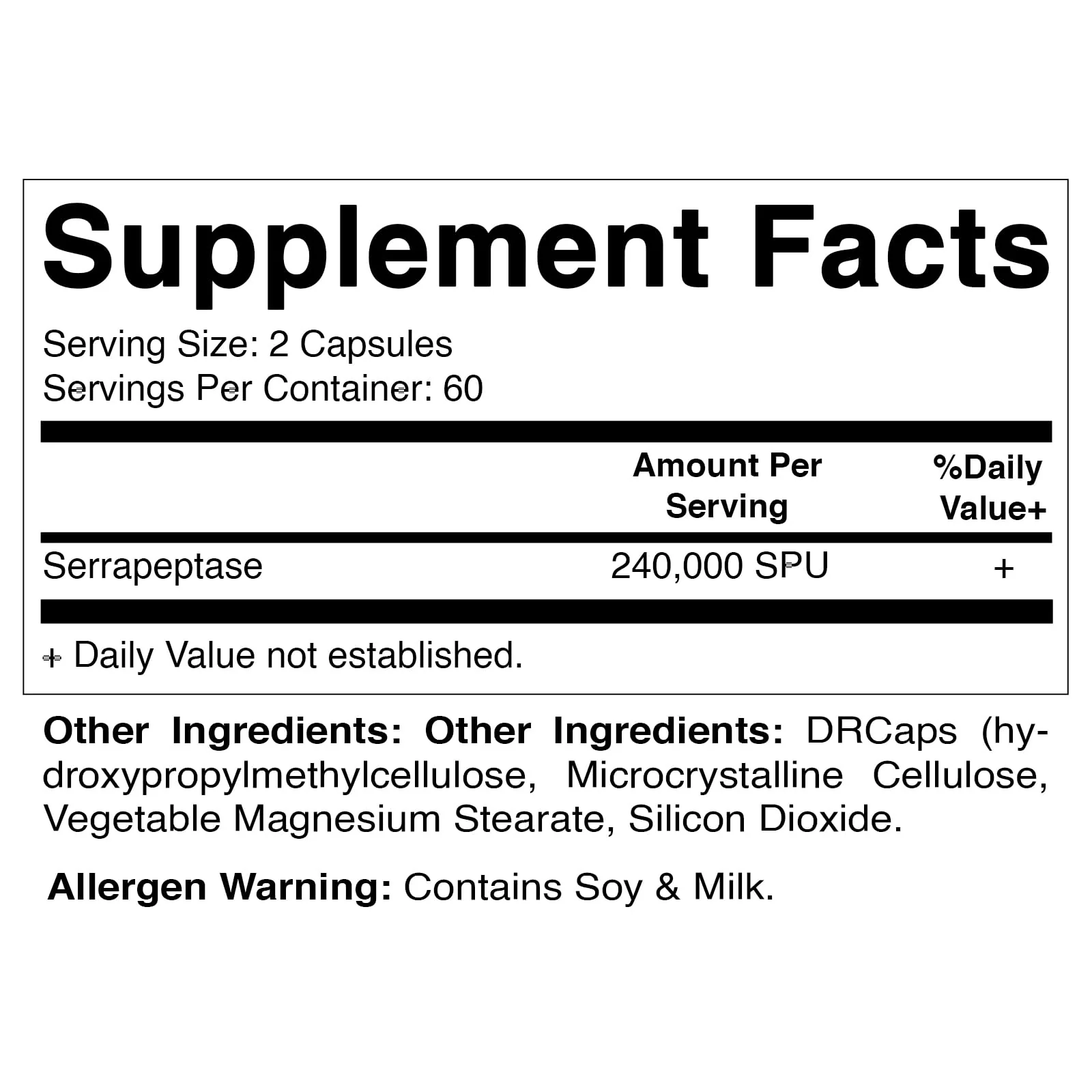 Vitamatic Serrapeptase 240,000 SPU – 120 Delayed-Release Enteric Capsules (Pack of 2, USA Made) - Image 2