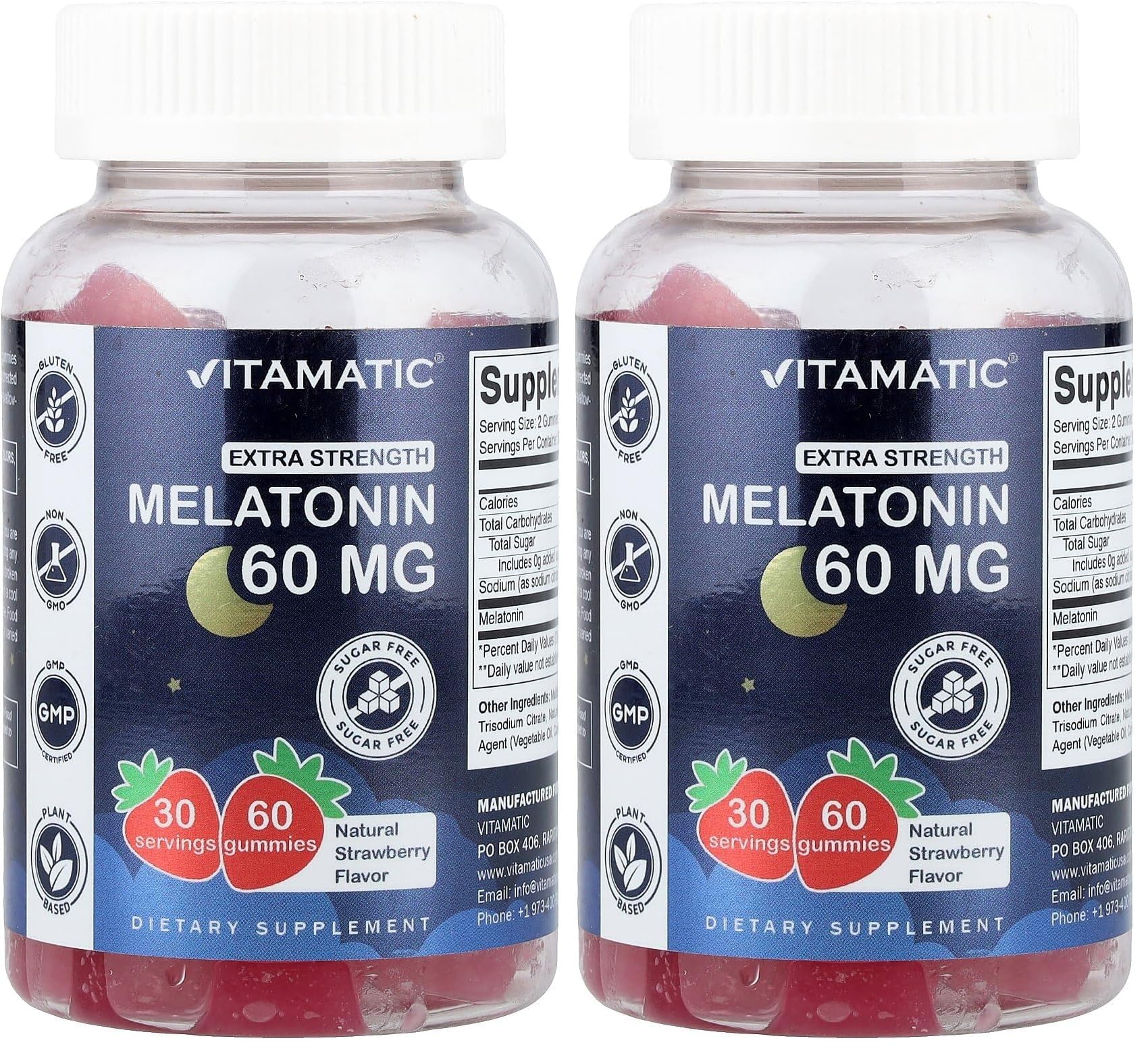 Vitamatic Sugar Free Melatonin Gummies 60 mg – 60 Veg Gummies, Pack of 2 - Image 10