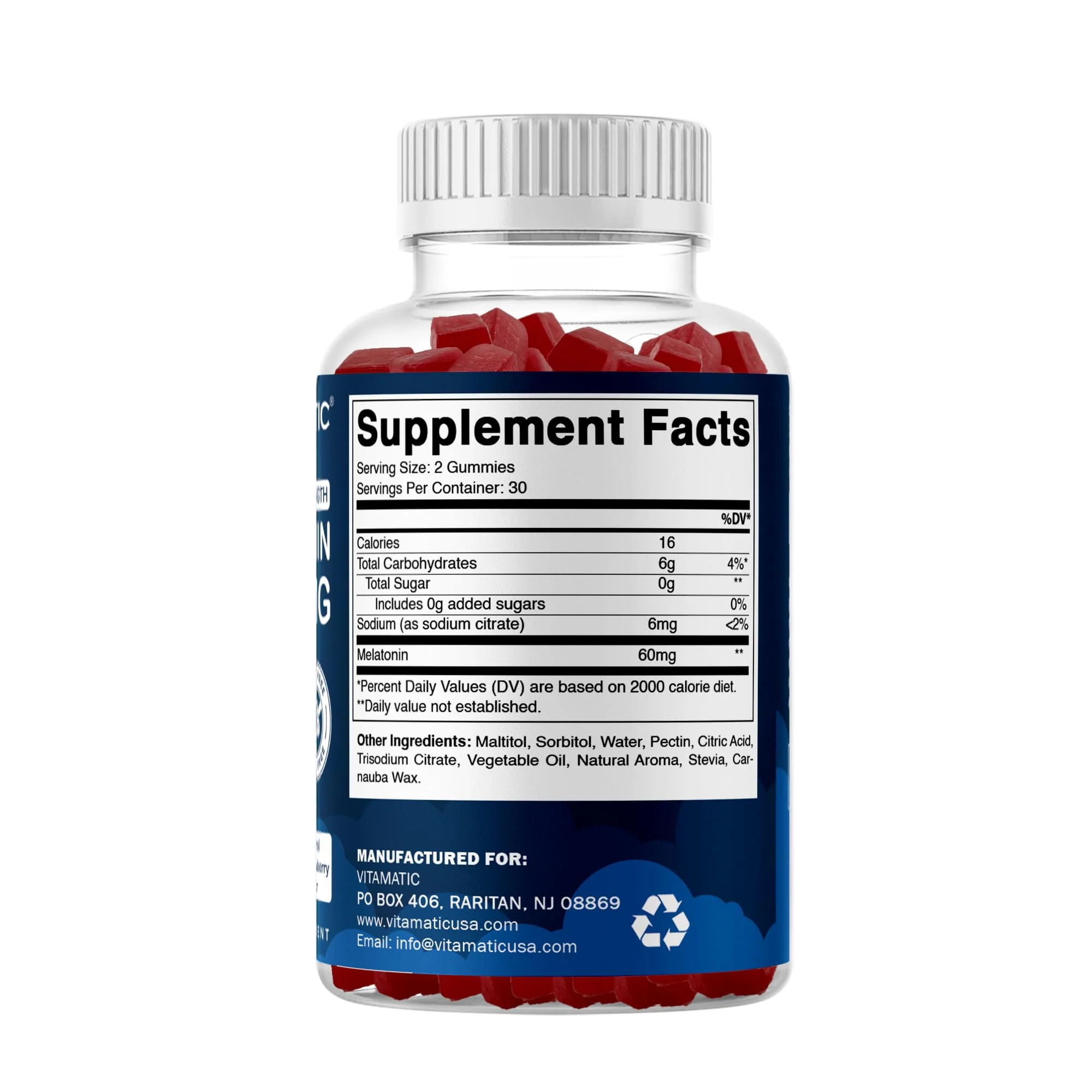 Vitamatic Sugar Free Melatonin Gummies 60 mg – 60 Veg Gummies, Pack of 2 - Image 17