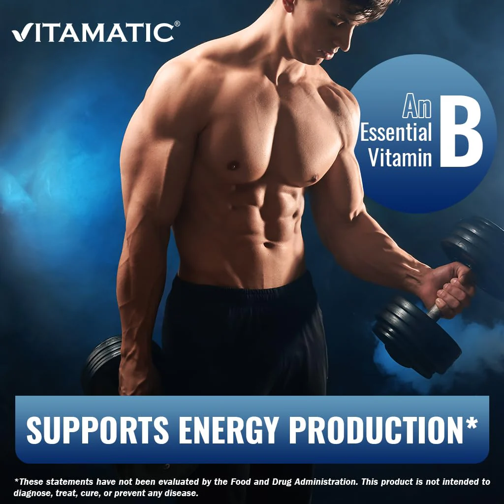 Vitamatic Vitamin B6 (Pyridoxine HCI) 500 mg – 120 Vegetarian Tablets, Pack of 2 | Energy, Metabolism & Immune Support - Image 6