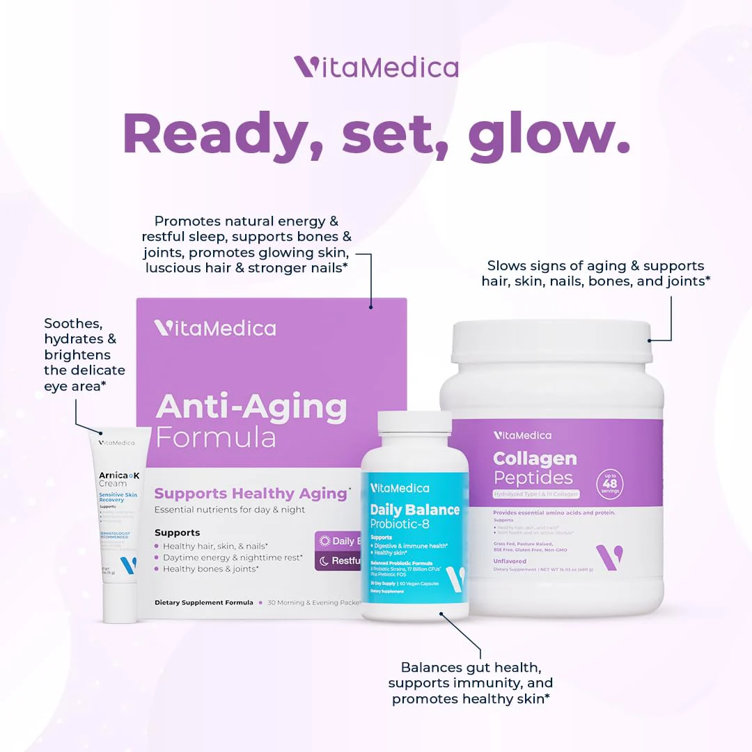 VitaMedica Anti-Aging Formula AM/PM Multivitamin Packets – Radiant Skin, Hair & Nails, Day Energy + Nighttime Recovery (30 Packs) - Image 6