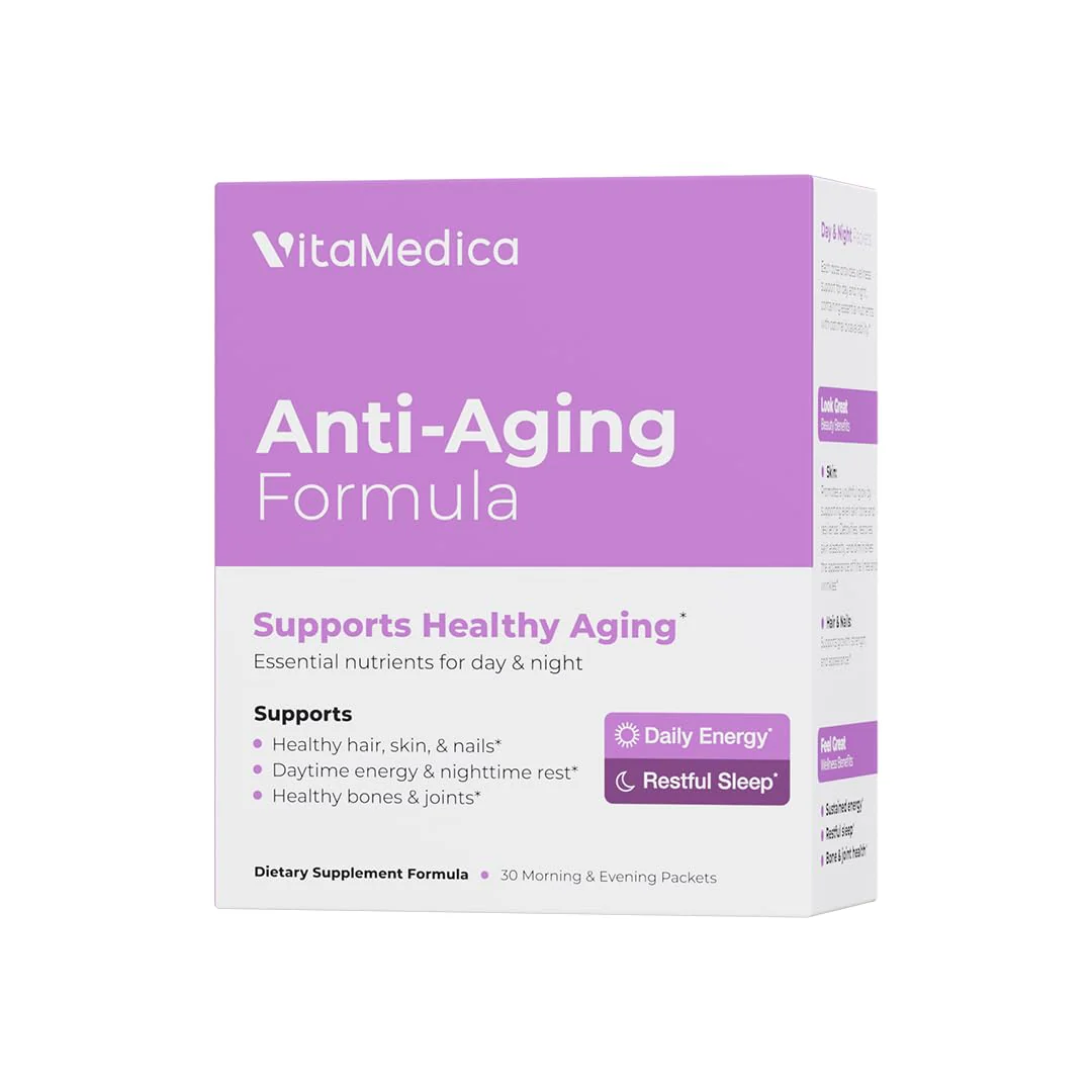 VitaMedica Anti-Aging Formula AM/PM Multivitamin Packets – Radiant Skin, Hair & Nails, Day Energy + Nighttime Recovery (30 Packs) - Image 9