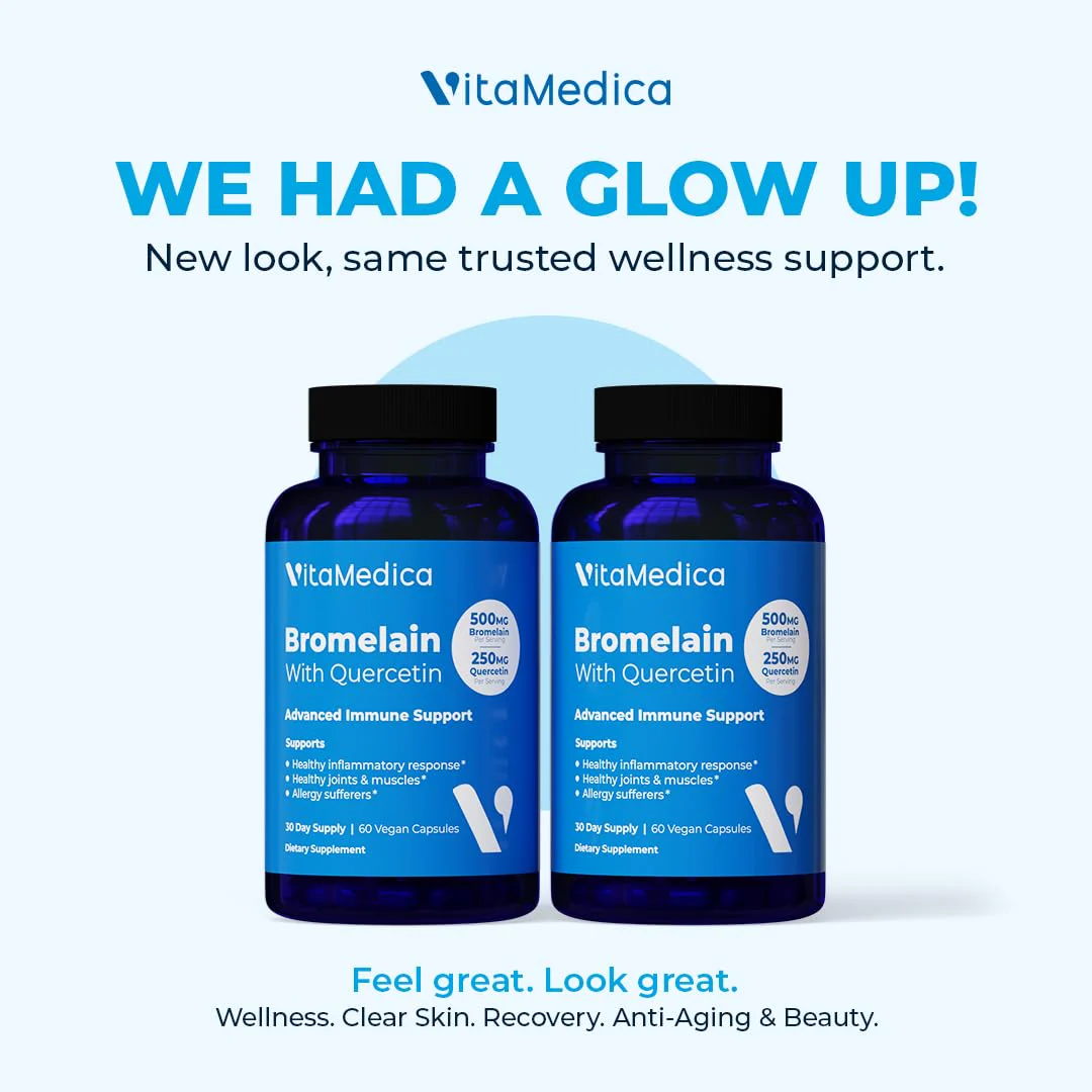 VitaMedica Bromelain & Quercetin — 500mg Bromelain / 250mg Quercetin, 2400 GDU, 60 Vegan Capsules - Image 2