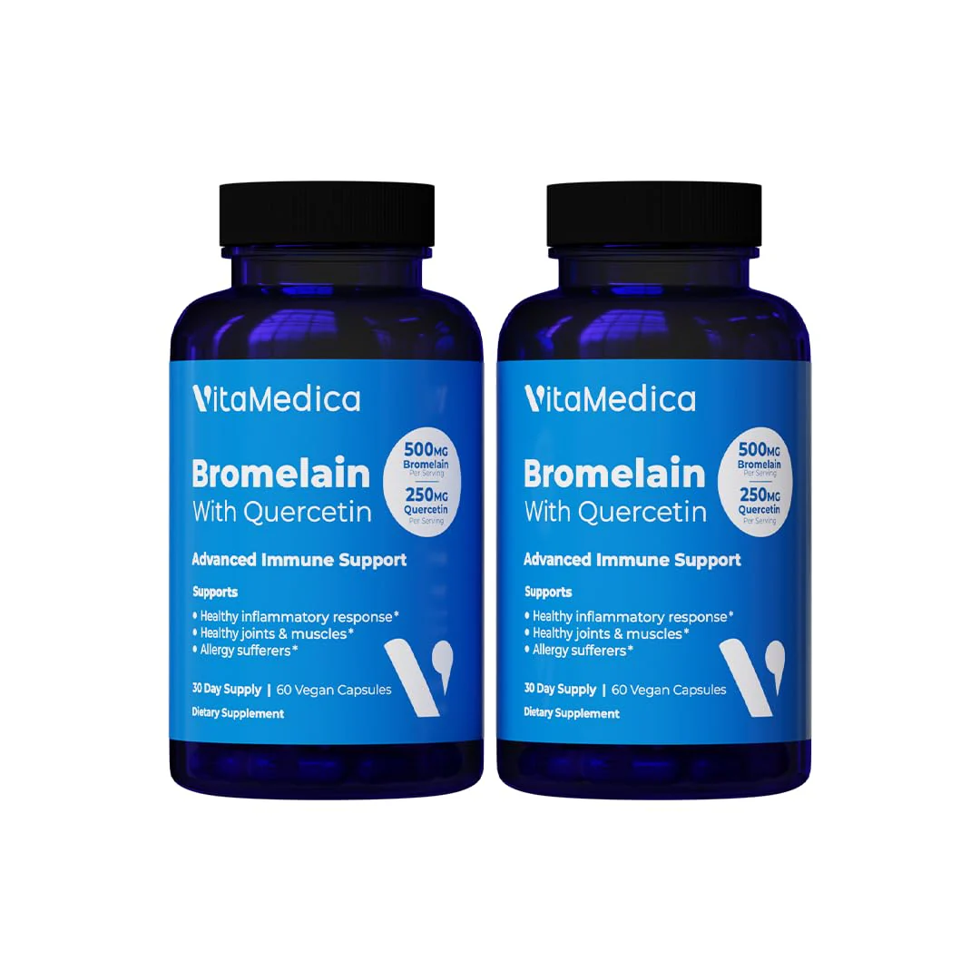 VitaMedica Bromelain & Quercetin — 500mg Bromelain / 250mg Quercetin, 2400 GDU, 60 Vegan Capsules - Image 9