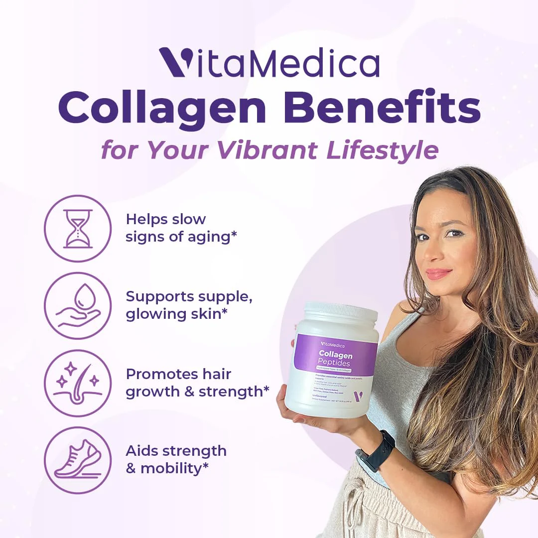 VitaMedica Collagen Peptides Powder – Grass-Fed, Hydrolyzed Types I & III, Zero Sugar, Pack of 2 - Image 9