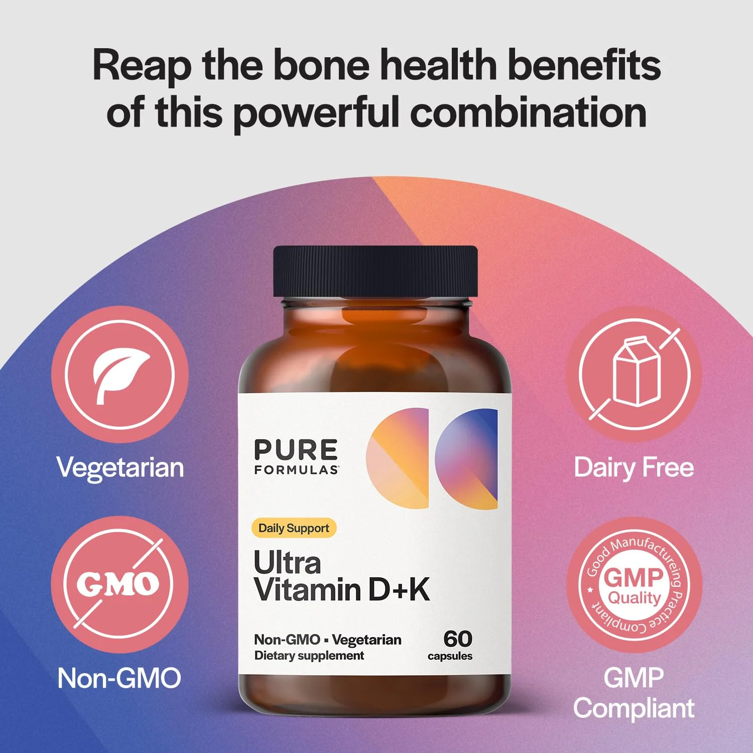 Vitamin D3 K2 5000 IU - Supports Calcium Absorption, Bone & Heart Health - 60 Veg Capsules - Image 3