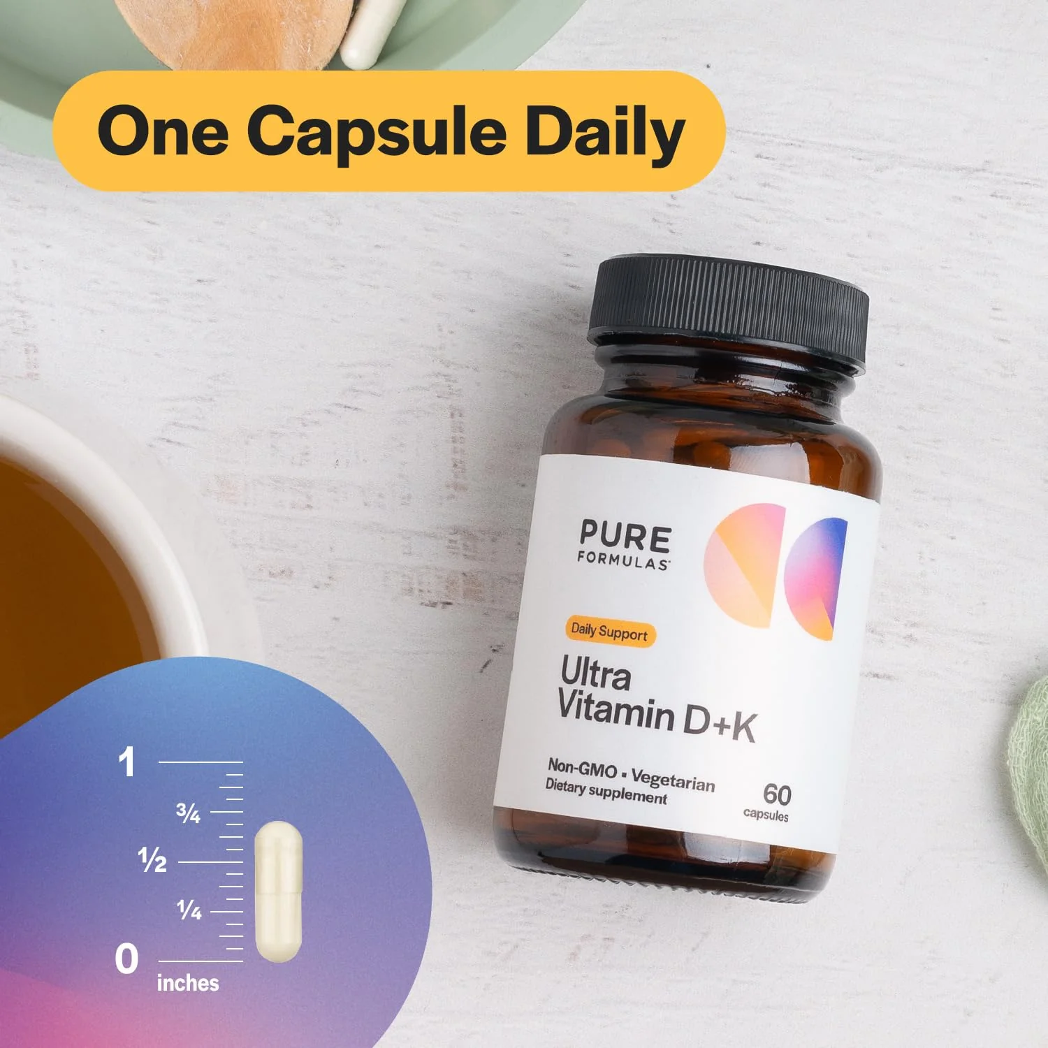 Vitamin D3 K2 5000 IU - Supports Calcium Absorption, Bone & Heart Health - 60 Veg Capsules - Image 4