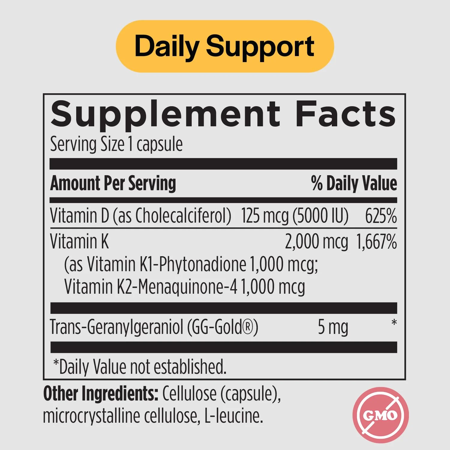 Vitamin D3 K2 5000 IU - Supports Calcium Absorption, Bone & Heart Health - 60 Veg Capsules - Image 8