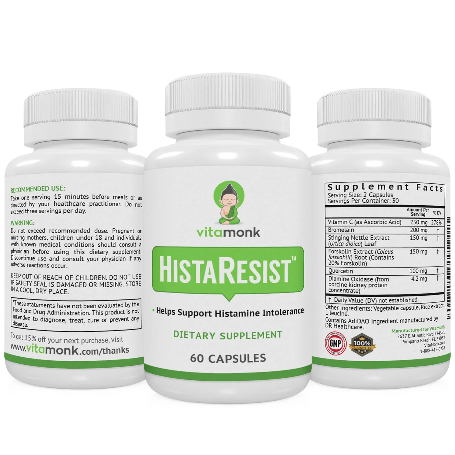VitaMonk HistaResist DAO Enzyme Supplement – Histamine Support | 60 Caps - Image 18