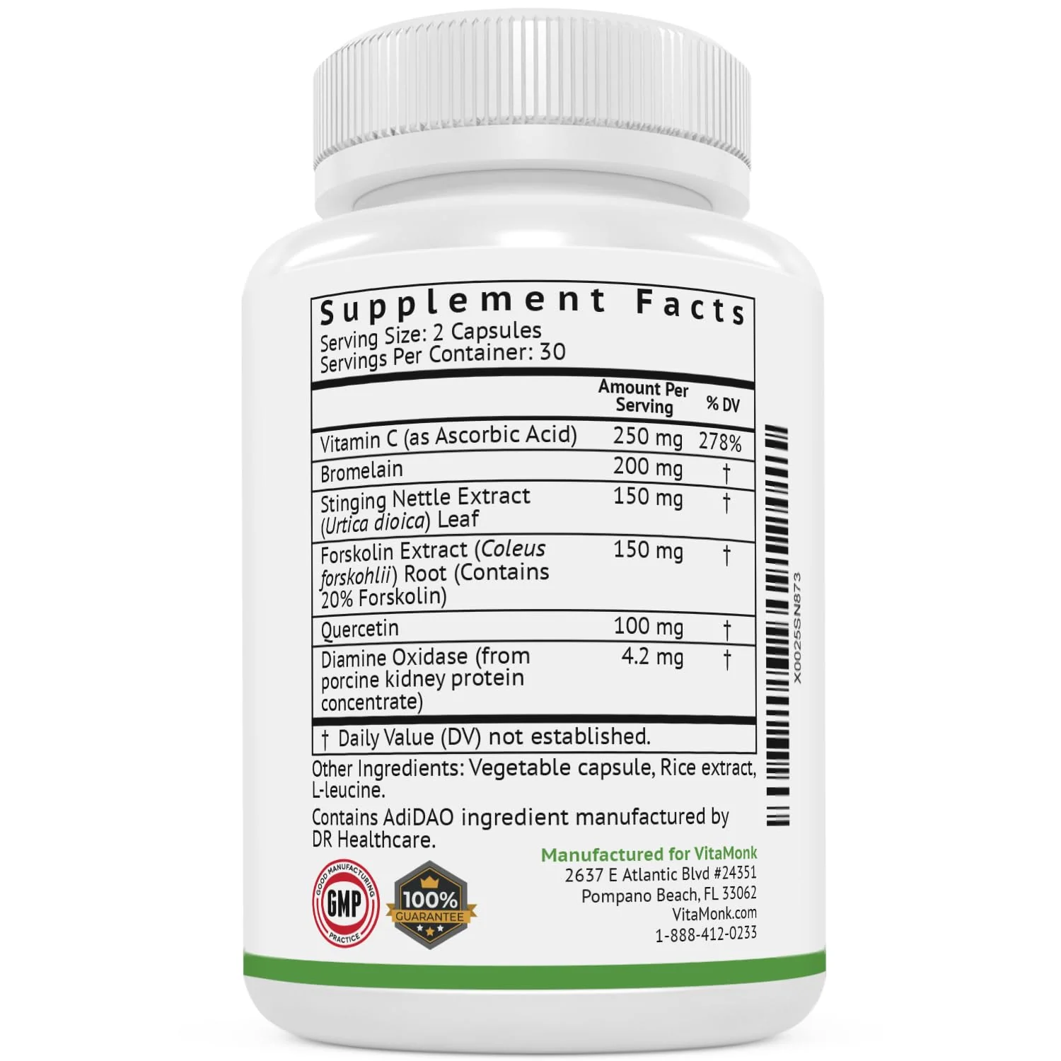 VitaMonk HistaResist DAO Enzyme Supplement – Histamine Support | 60 Caps - Image 8