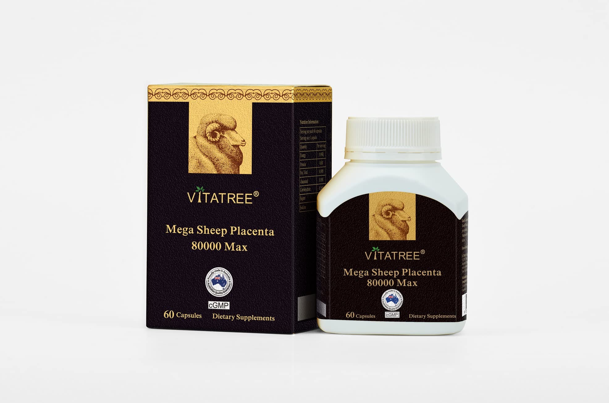 VitaTree Mega Sheep Placenta 80,000 Max – 60 Capsules – Australia-Made Bioactive Immune & Beauty Supplement - Image 2