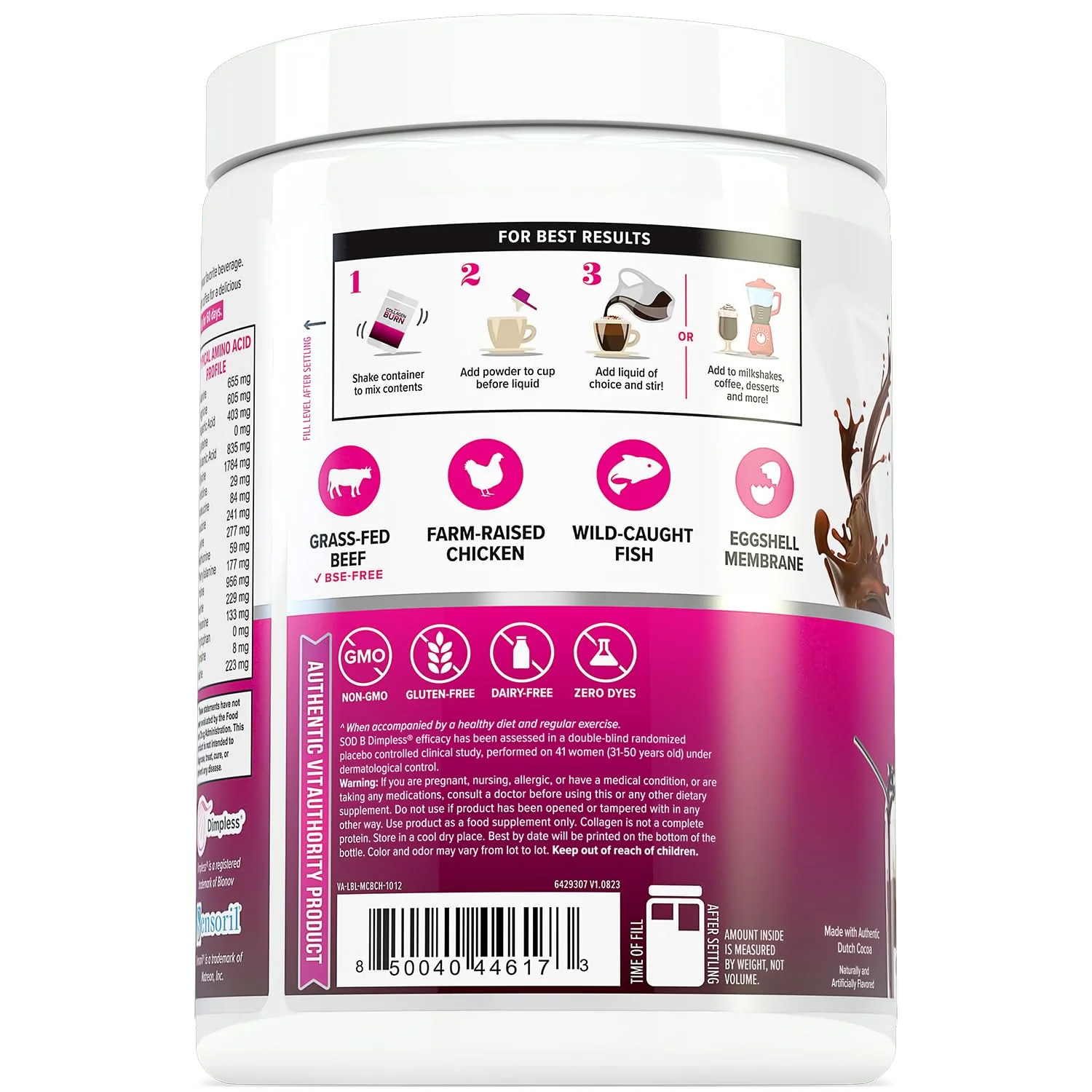 Vitauthority Collagen Peptides Powder – Chocolate, 25 Servings | Hair Skin Nails - Image 4