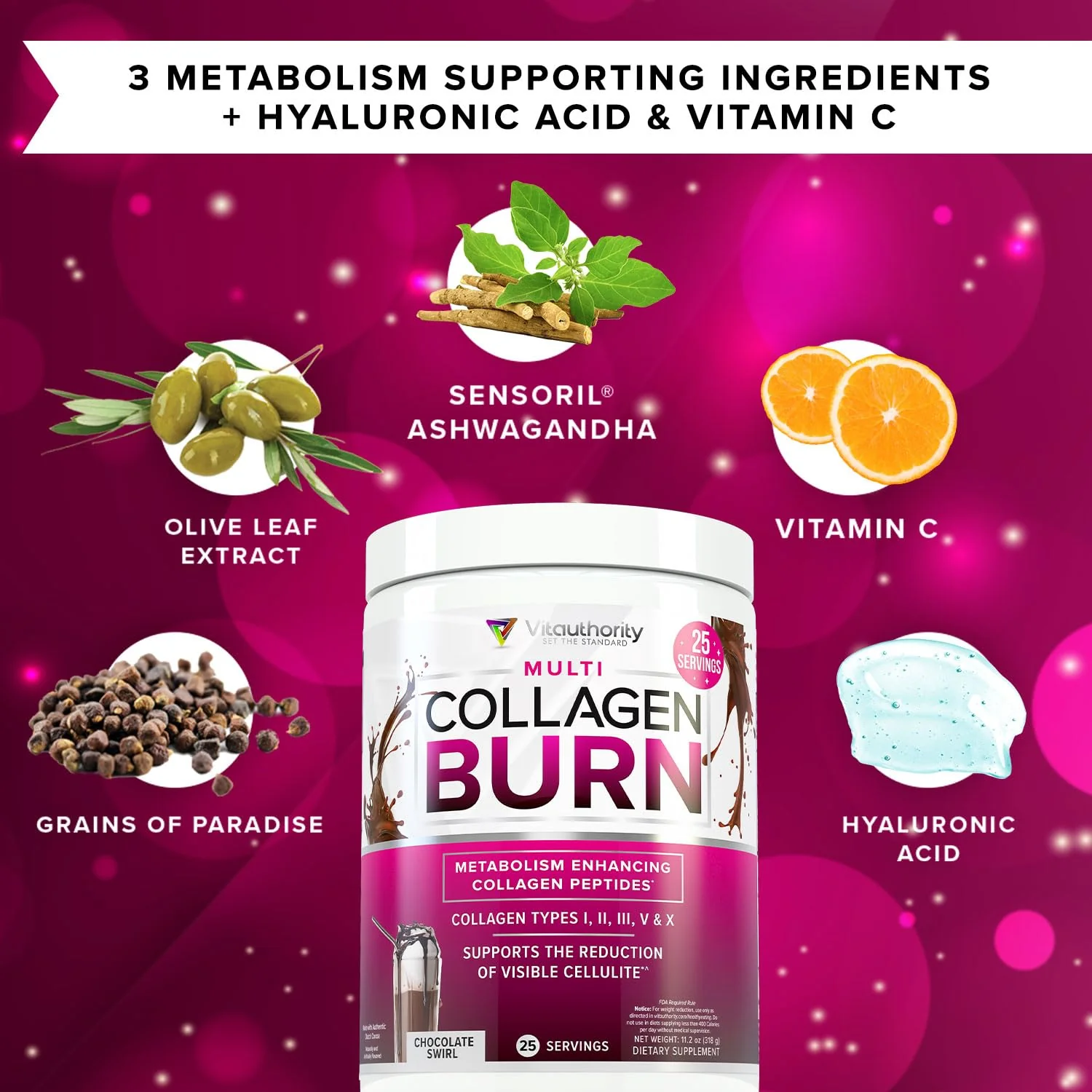 Vitauthority Collagen Peptides Powder – Chocolate, 25 Servings | Hair Skin Nails - Image 7